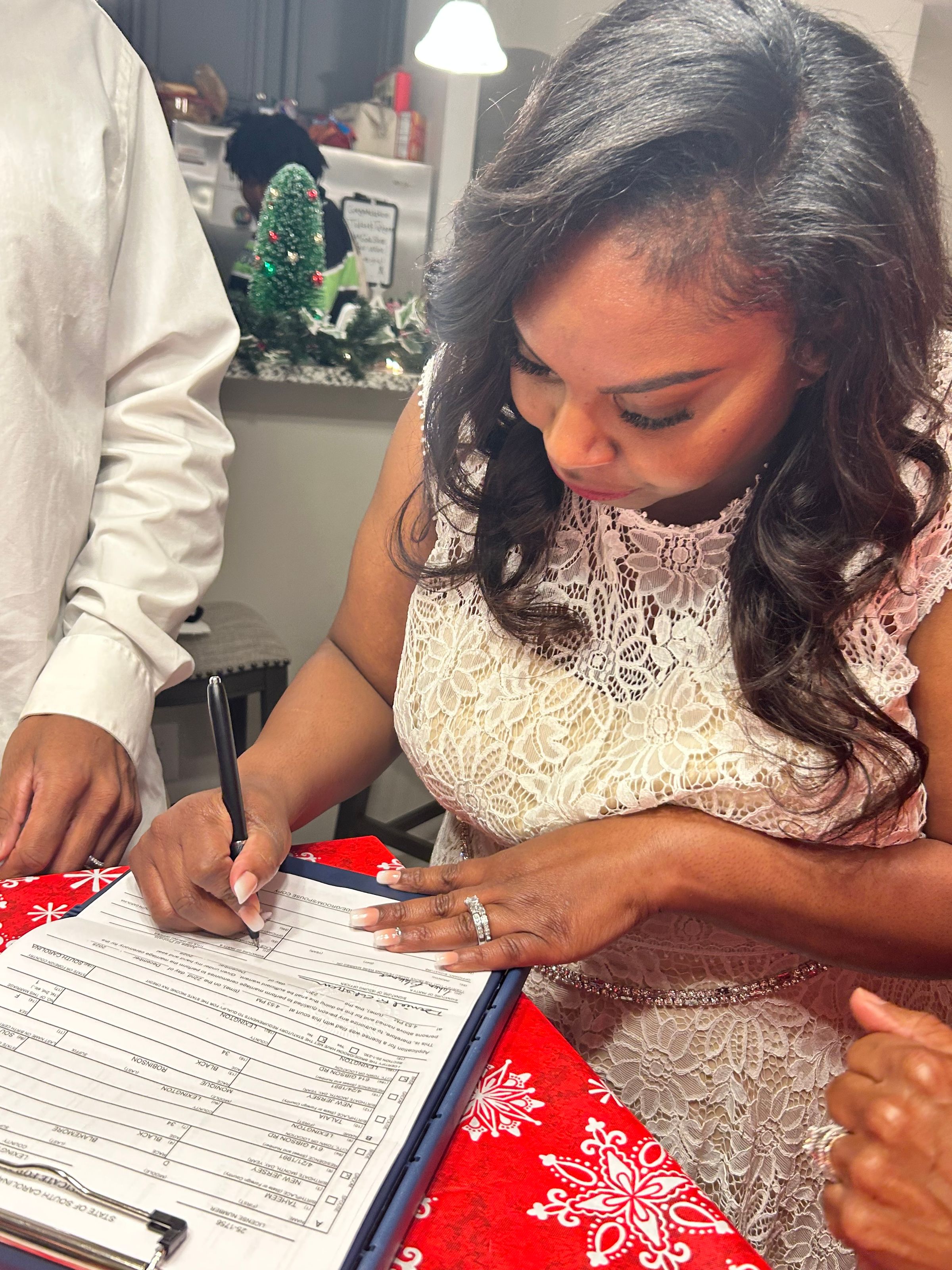 The Bride Signing