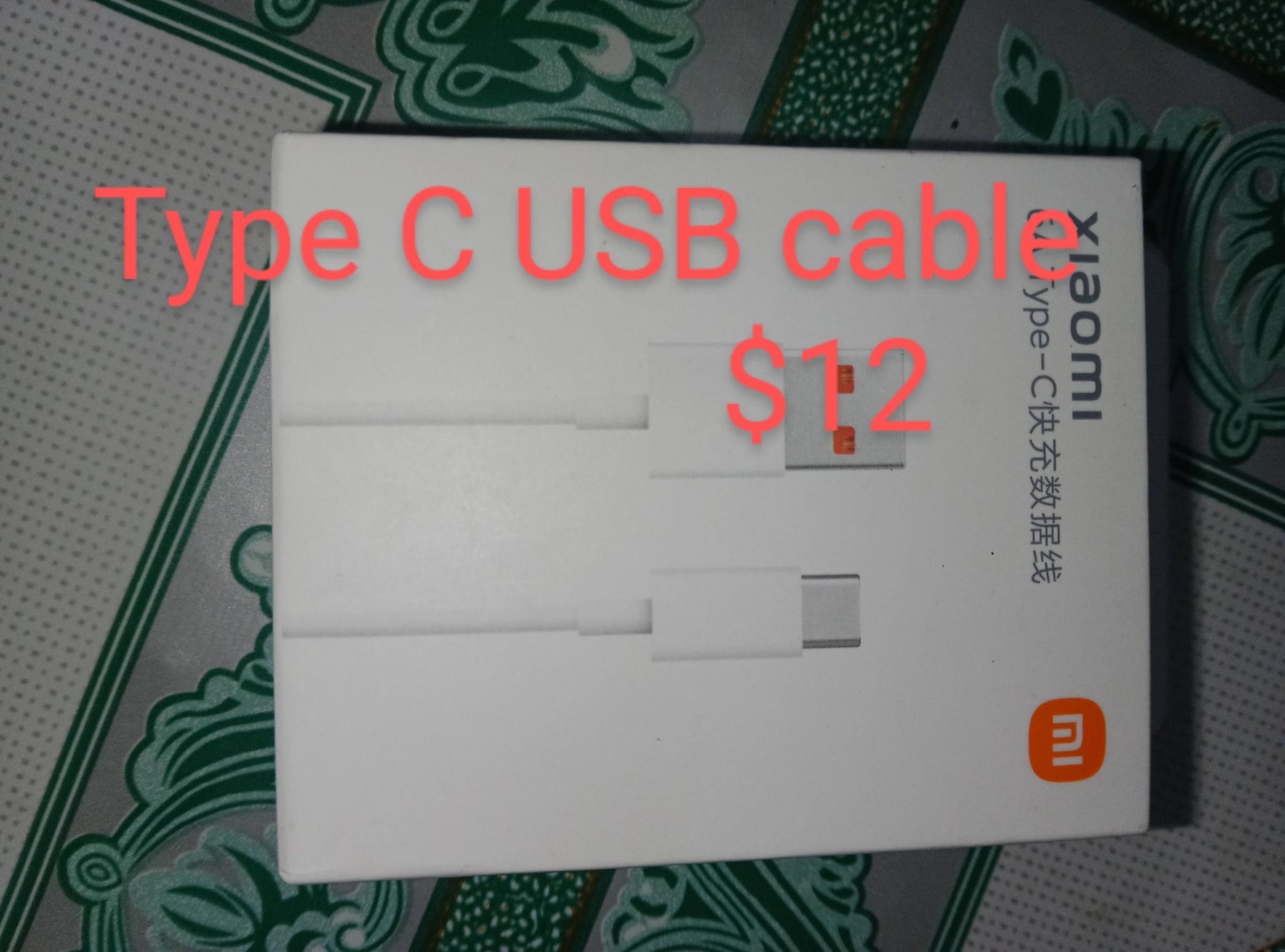 Type C USB cable | Price: $12.00