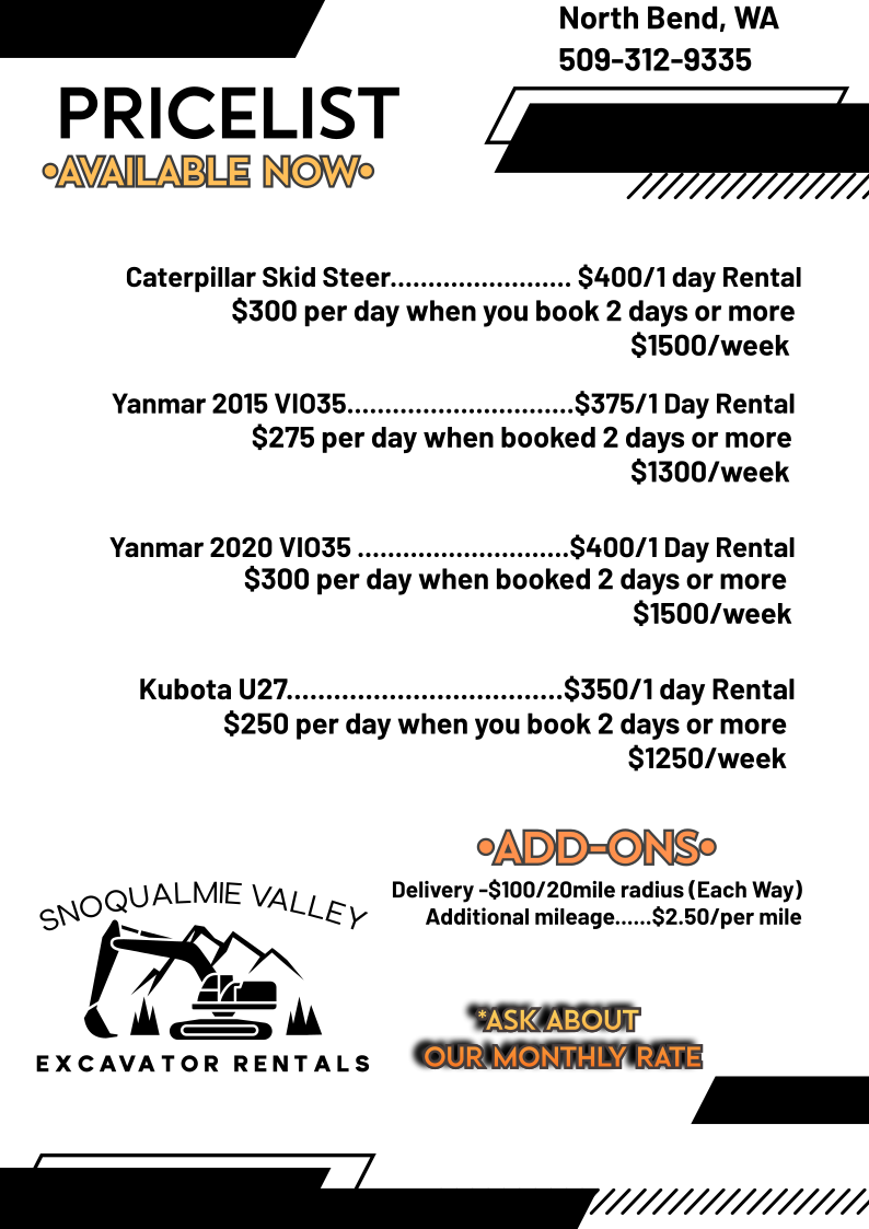 Snoqualmie Valley Excavator Rental 's image