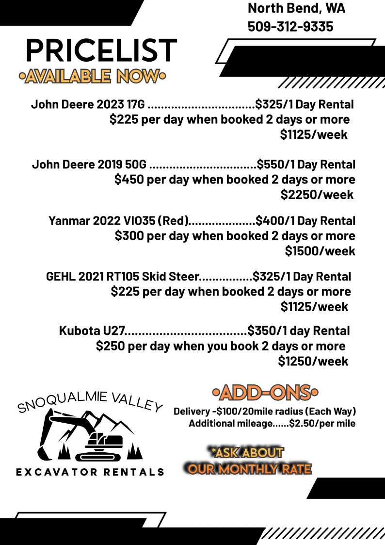 Snoqualmie Valley Excavator Rental 's image