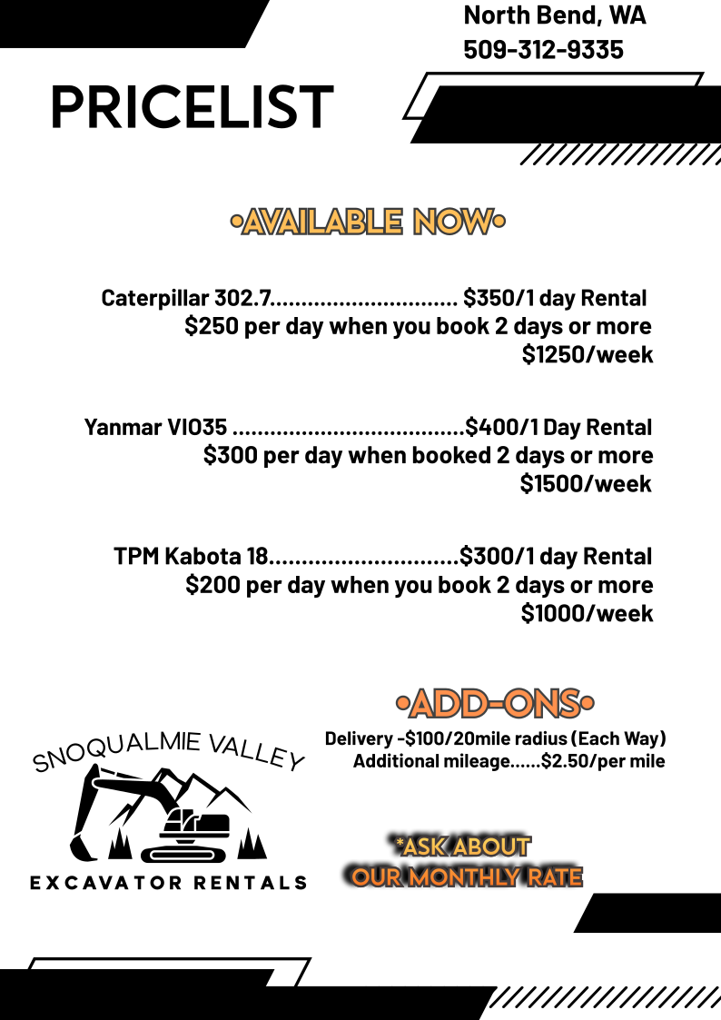 Snoqualmie Valley Excavator Rental 's image