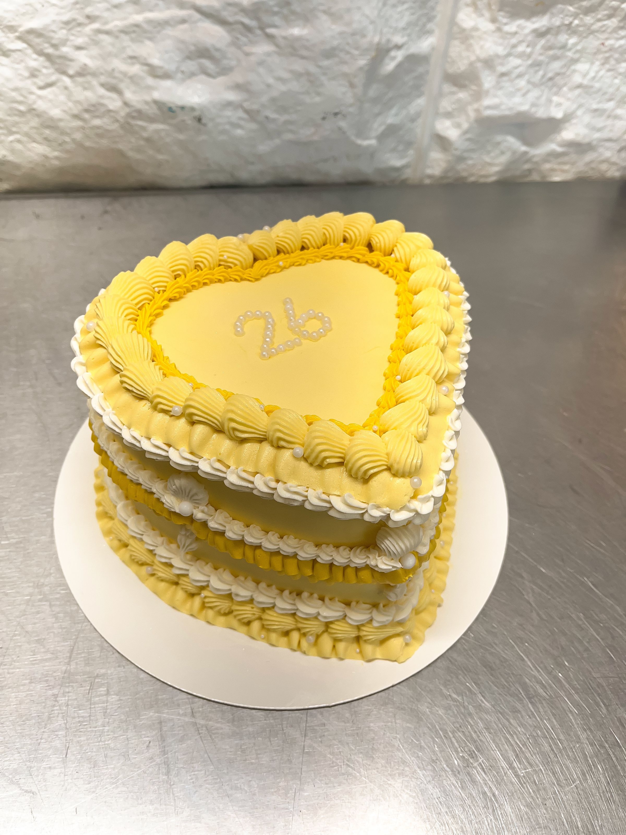vanilla bean heart shaped 26th birthday cake