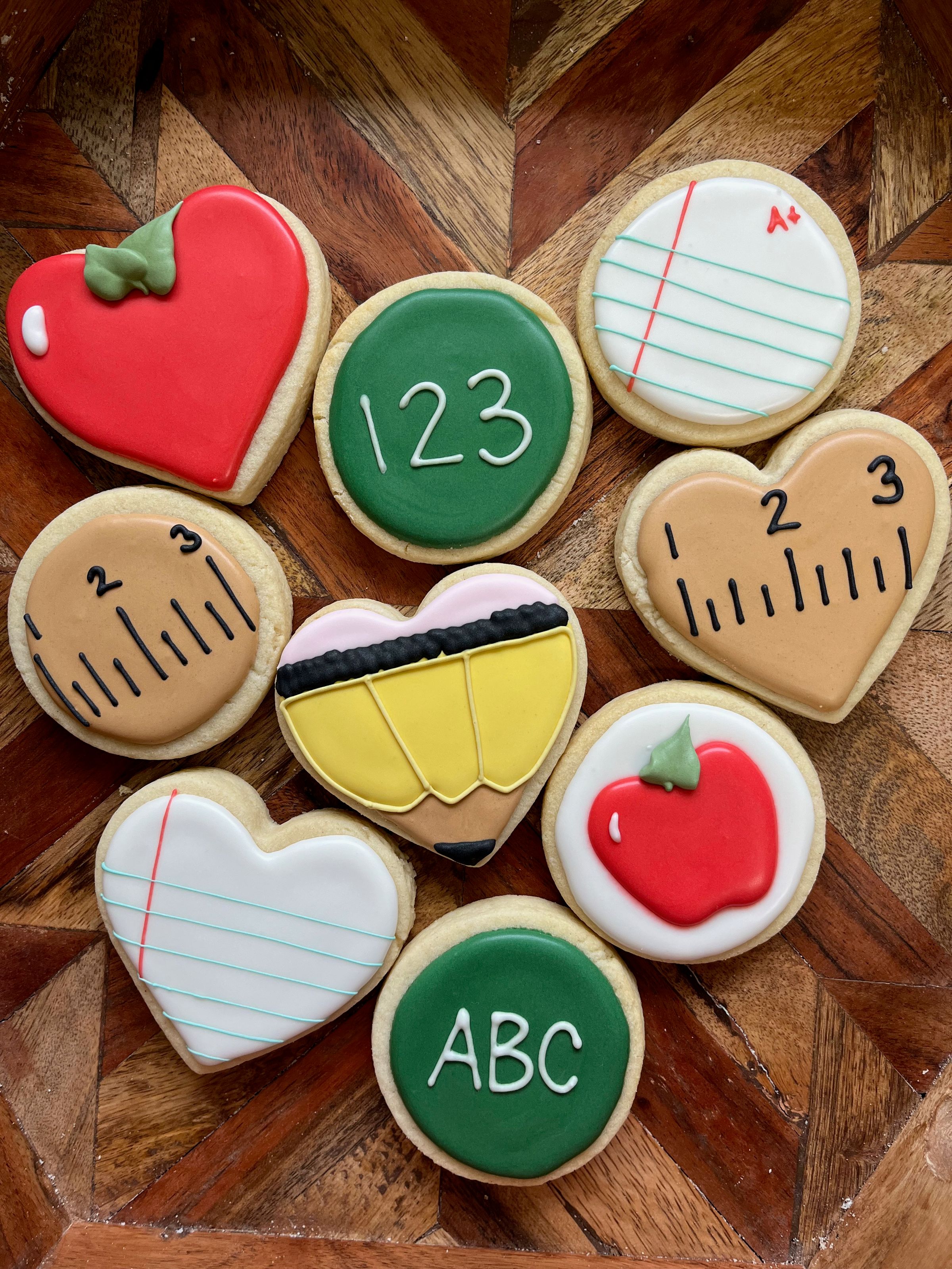 back to school sugar cookies