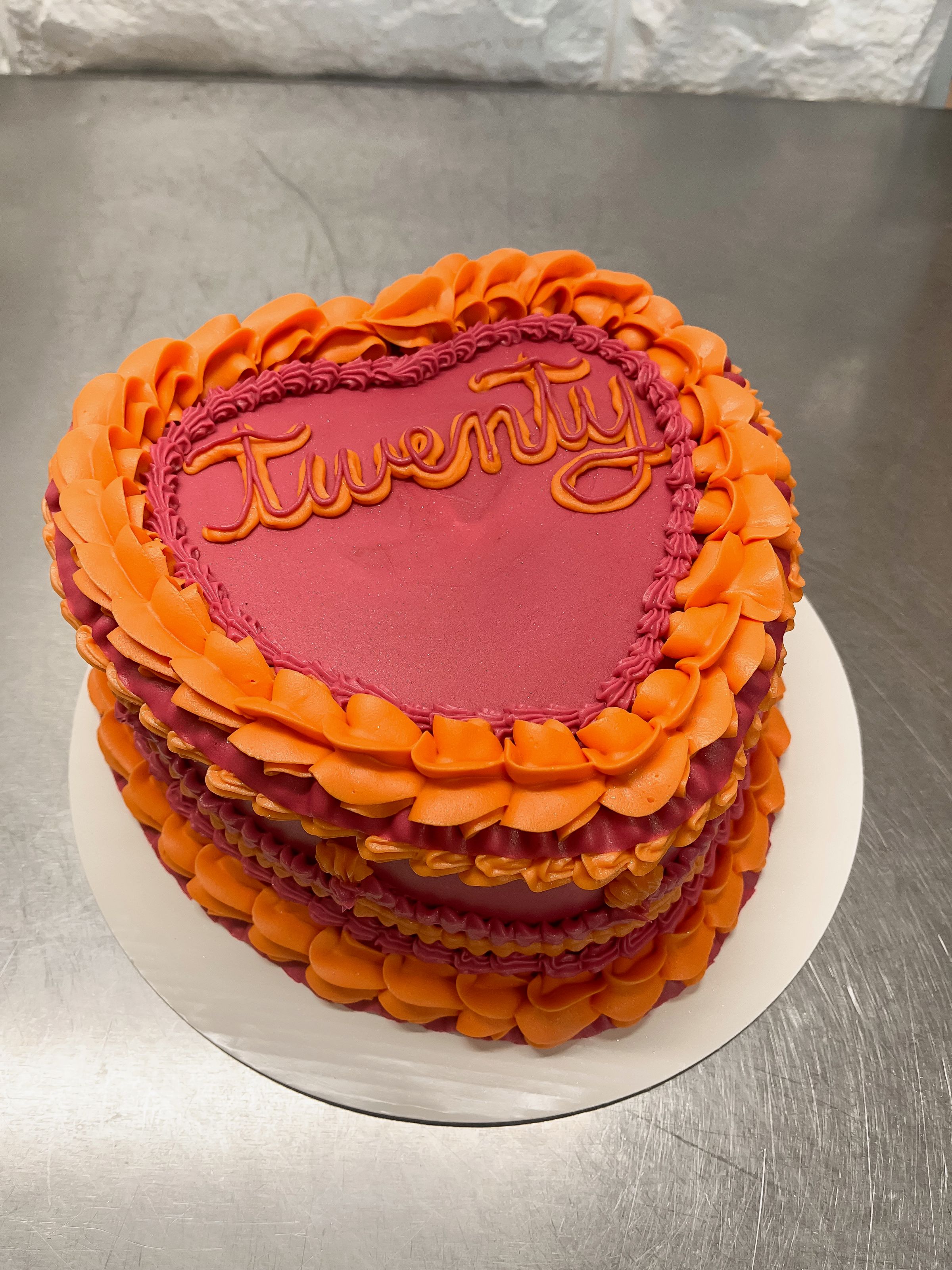 funfetti sunset heart cake