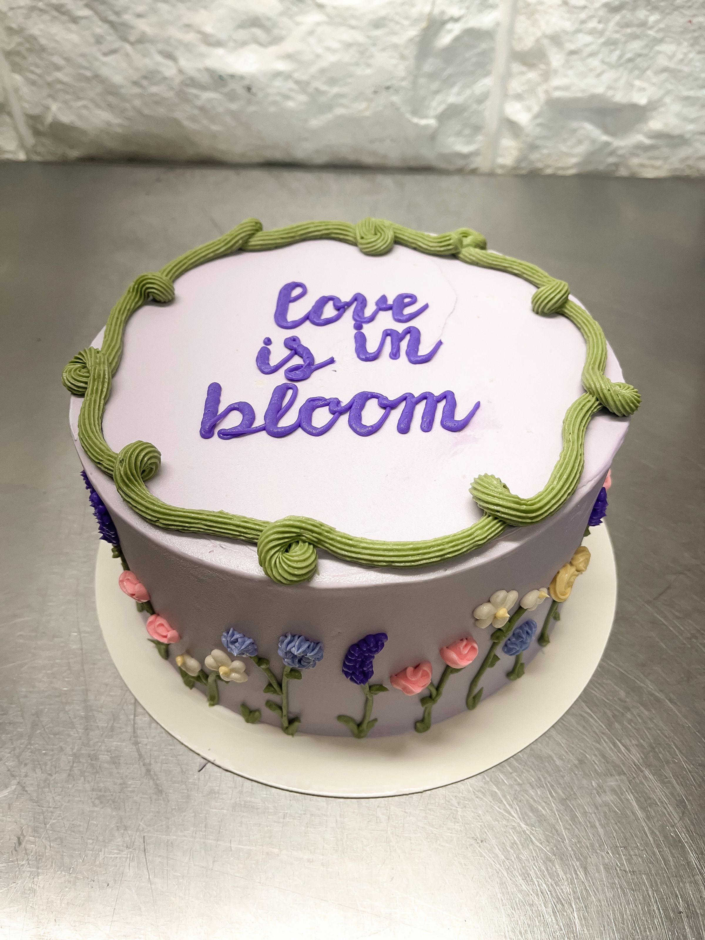vanilla raspberry bridal shower cake