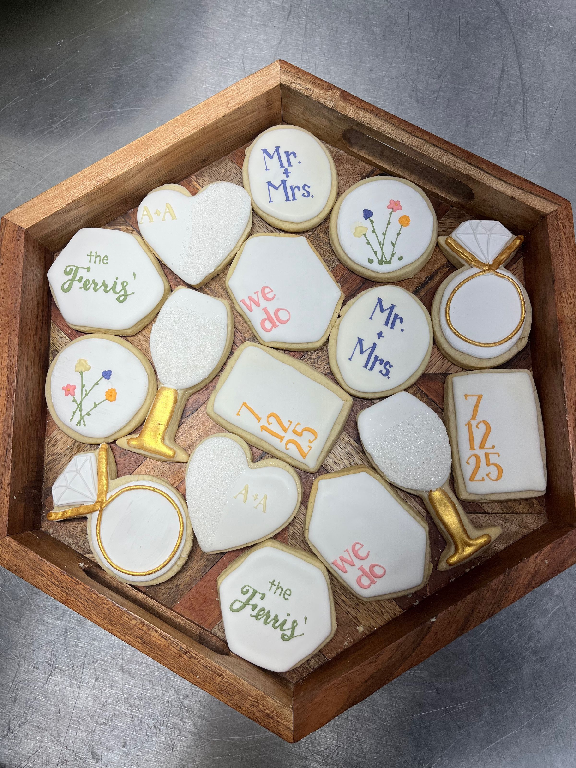 floral garden wedding sugar cookies