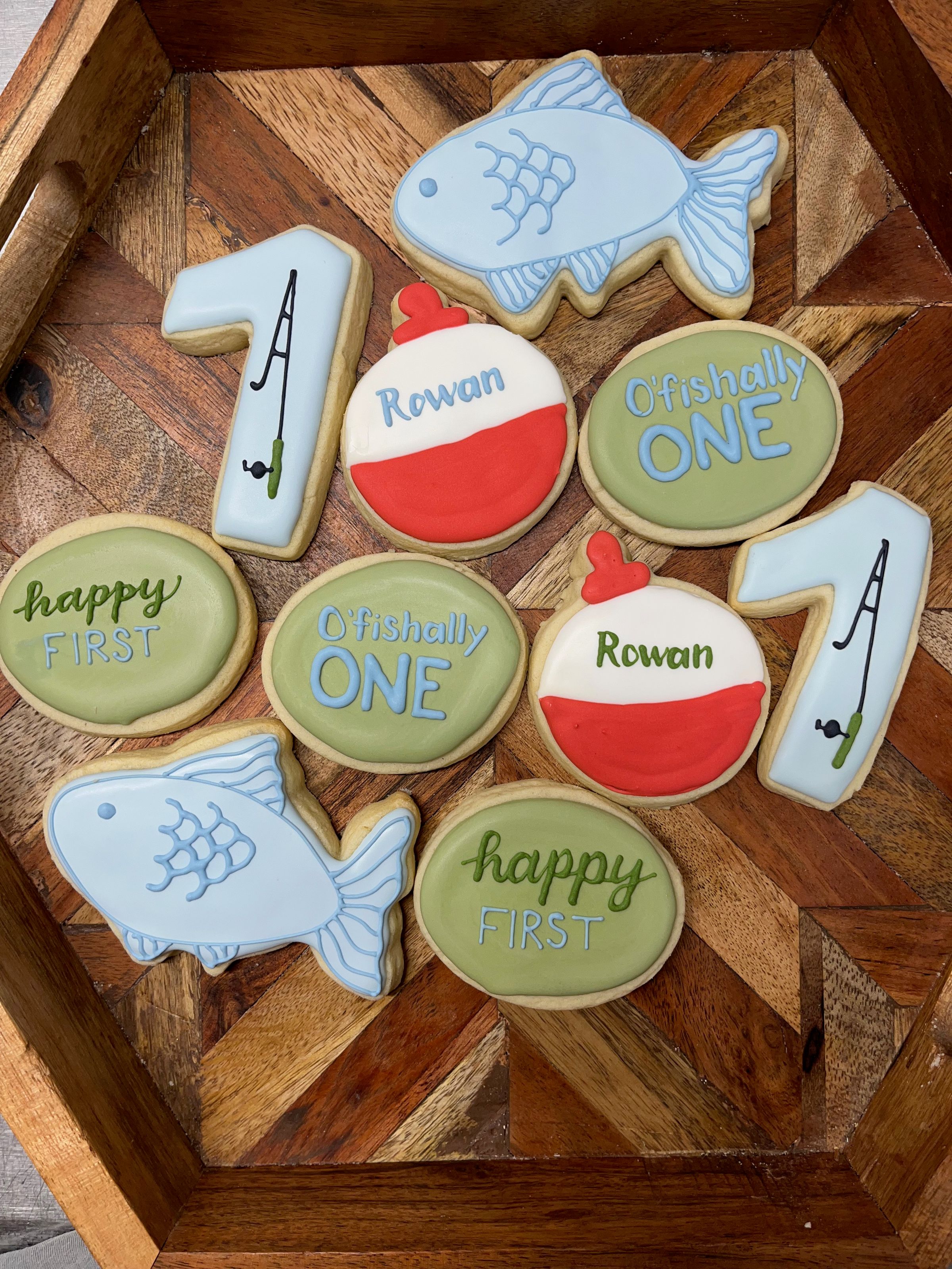 o-fish-ally 1 first birthday sugar cookies