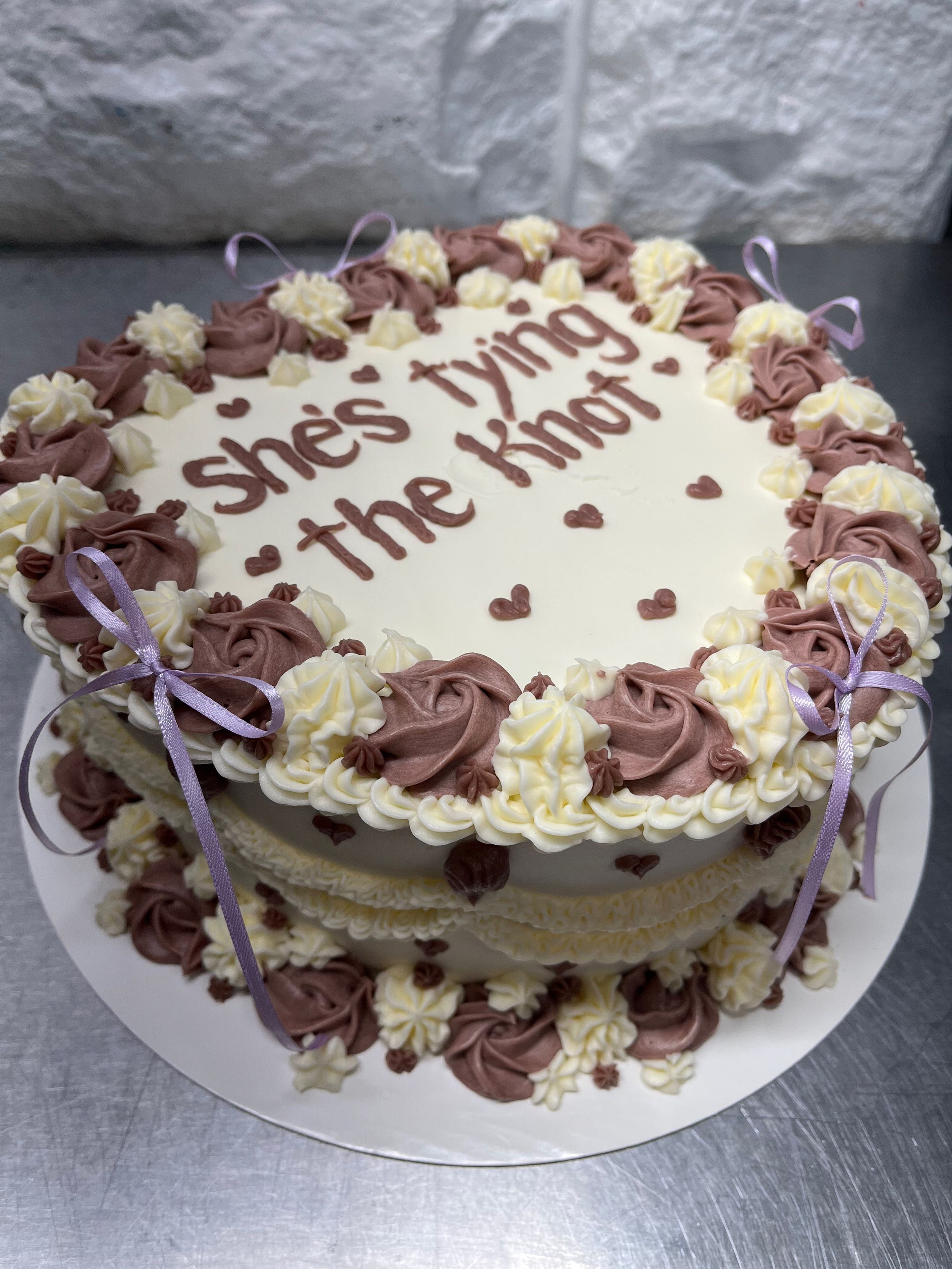 she's tying the knot bridal shower cake