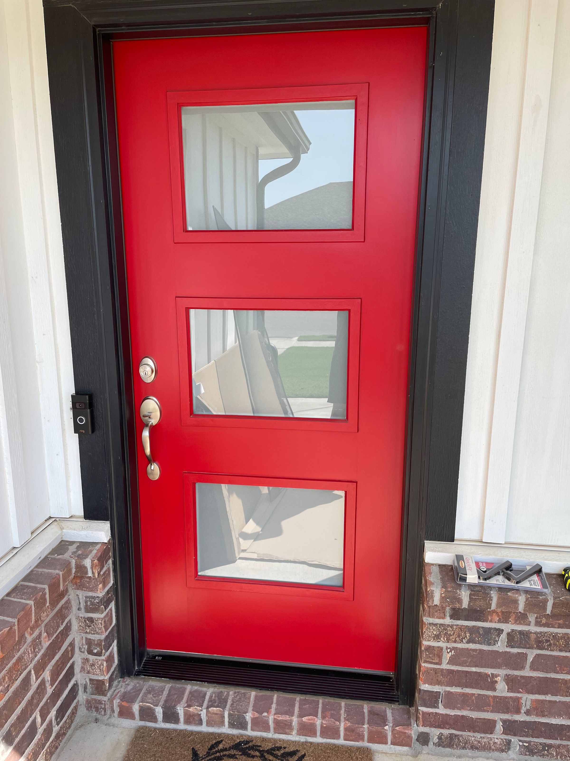 Before storm door installed
