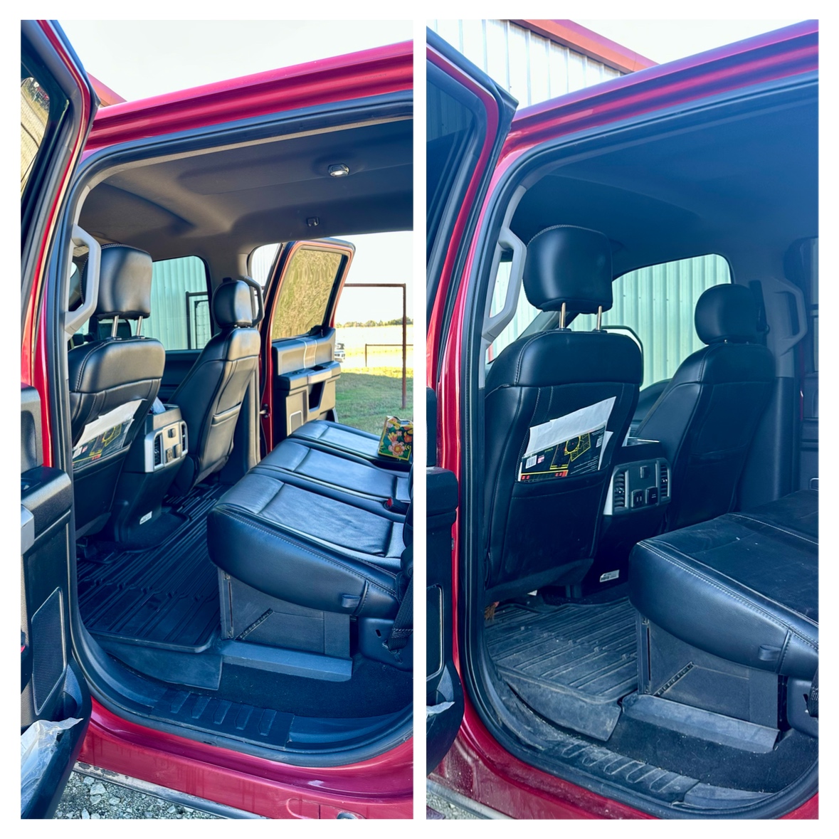 Removed embedded contaminants and conditioned the back seats