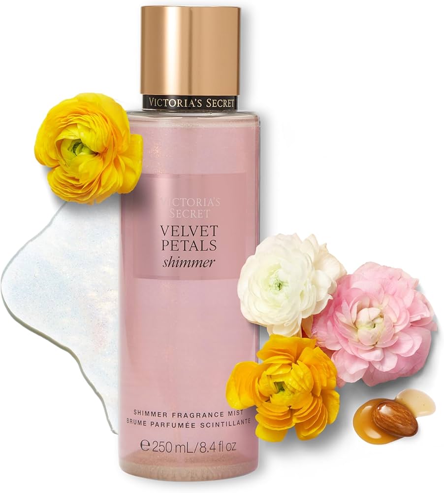 🌷 Victoria’s Secret – Velvet Petals (Body Mist)  Descripción: Almendra glaseada y pétalos florales suaves. Tamaño: 250 ml 💲 Precio: RD$ 1,350