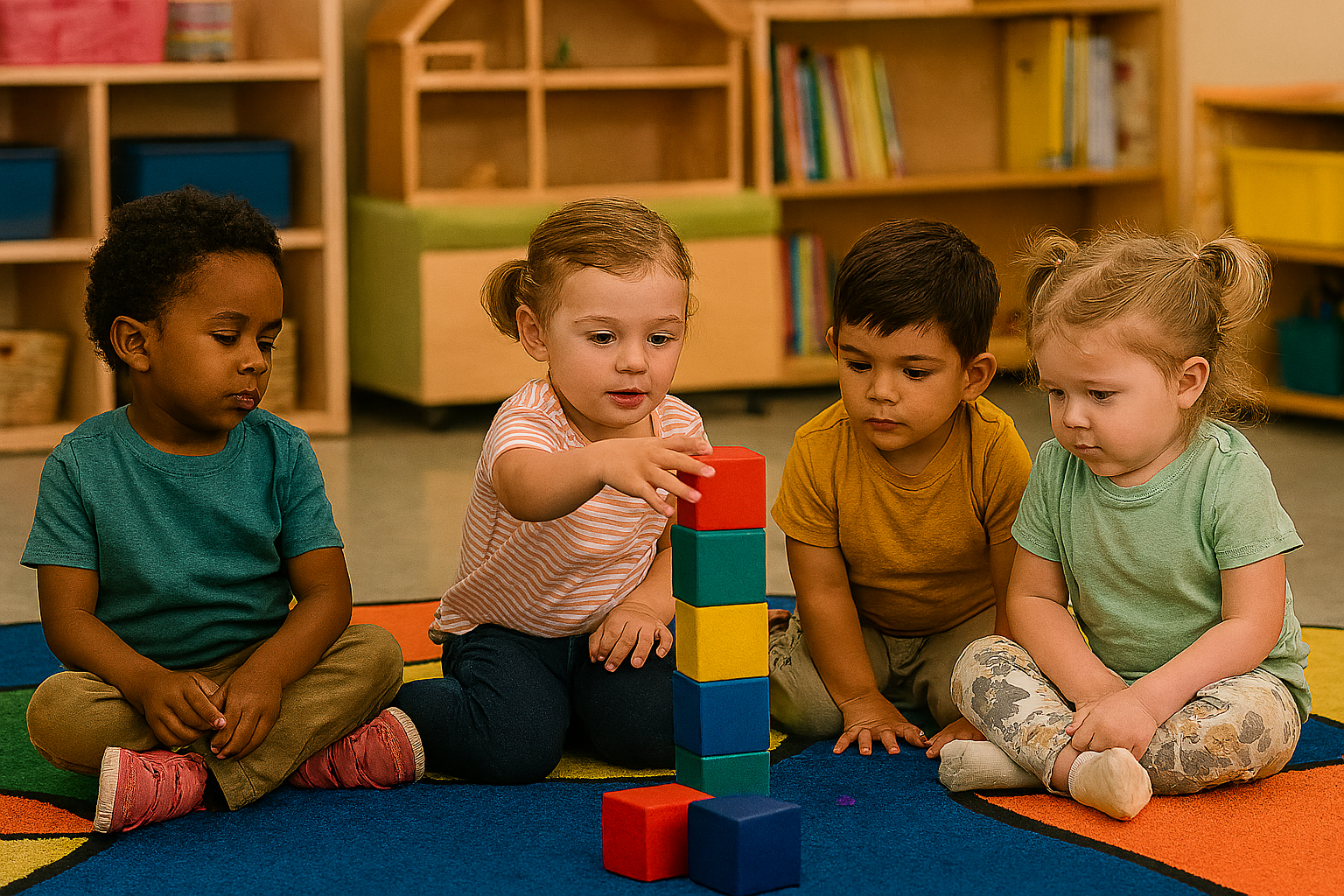 “In every block stacked, a foundation is built; our toddlers grow through play, connection, and discovery.” Ages 12mo - 2 yrs