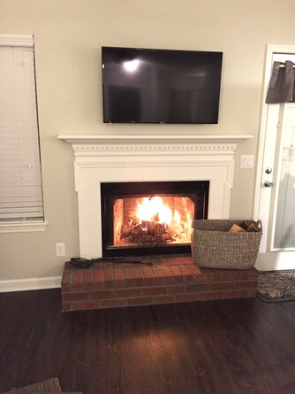wood burning fireplace