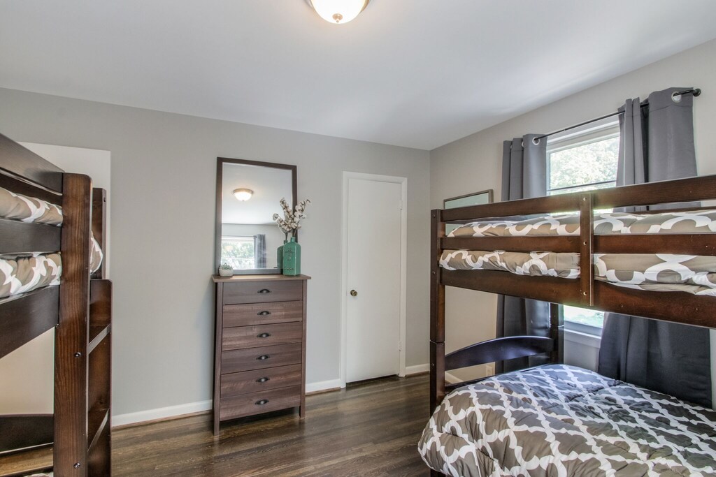 bunk room dresser and closet