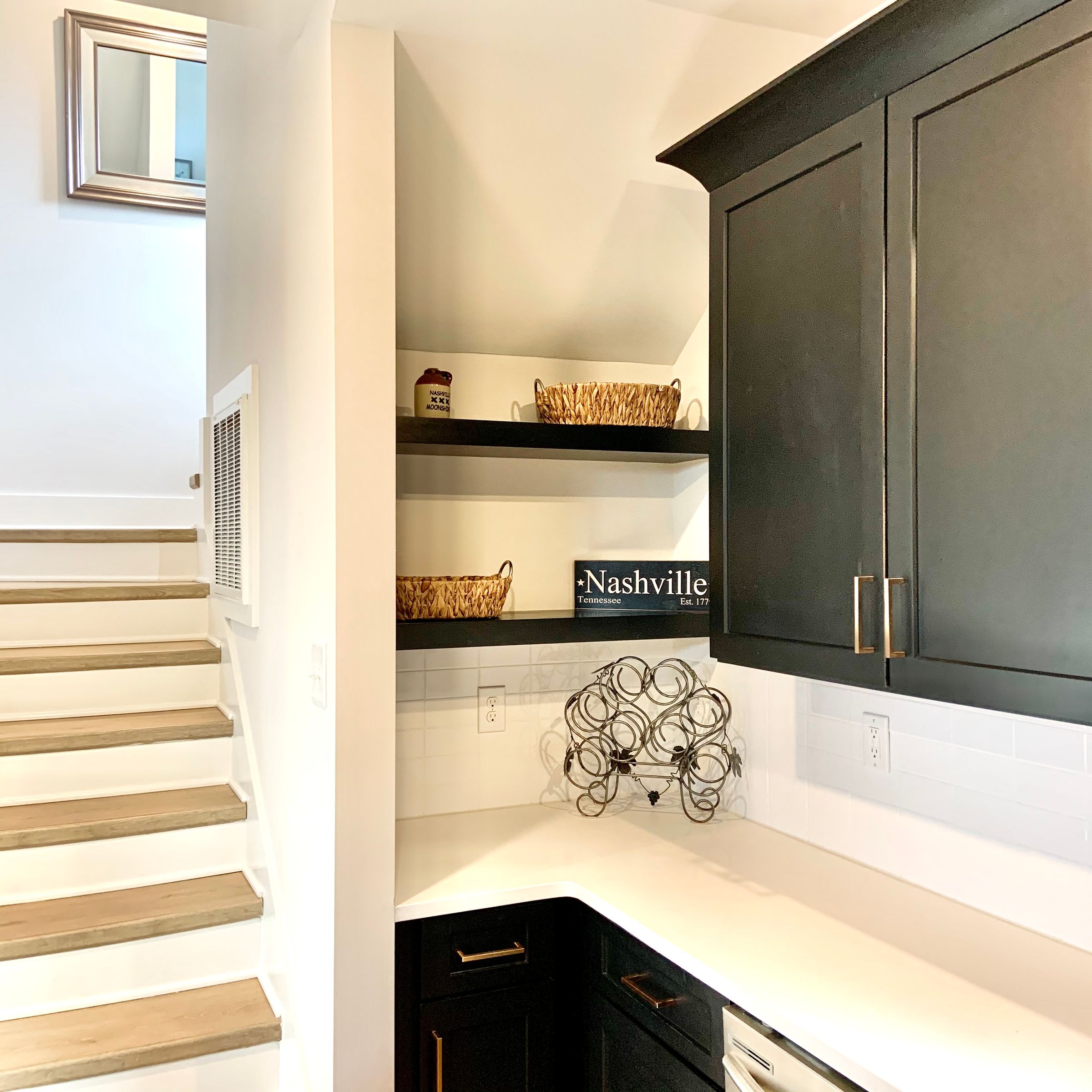 Wine bar area on left side of kitchen
