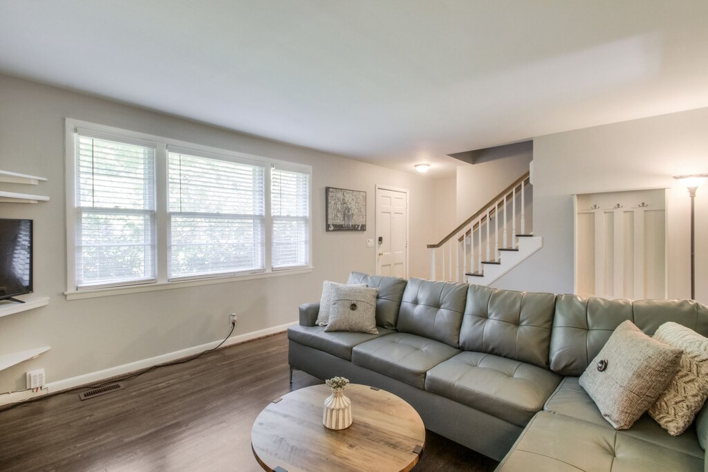 living room off front door entrance