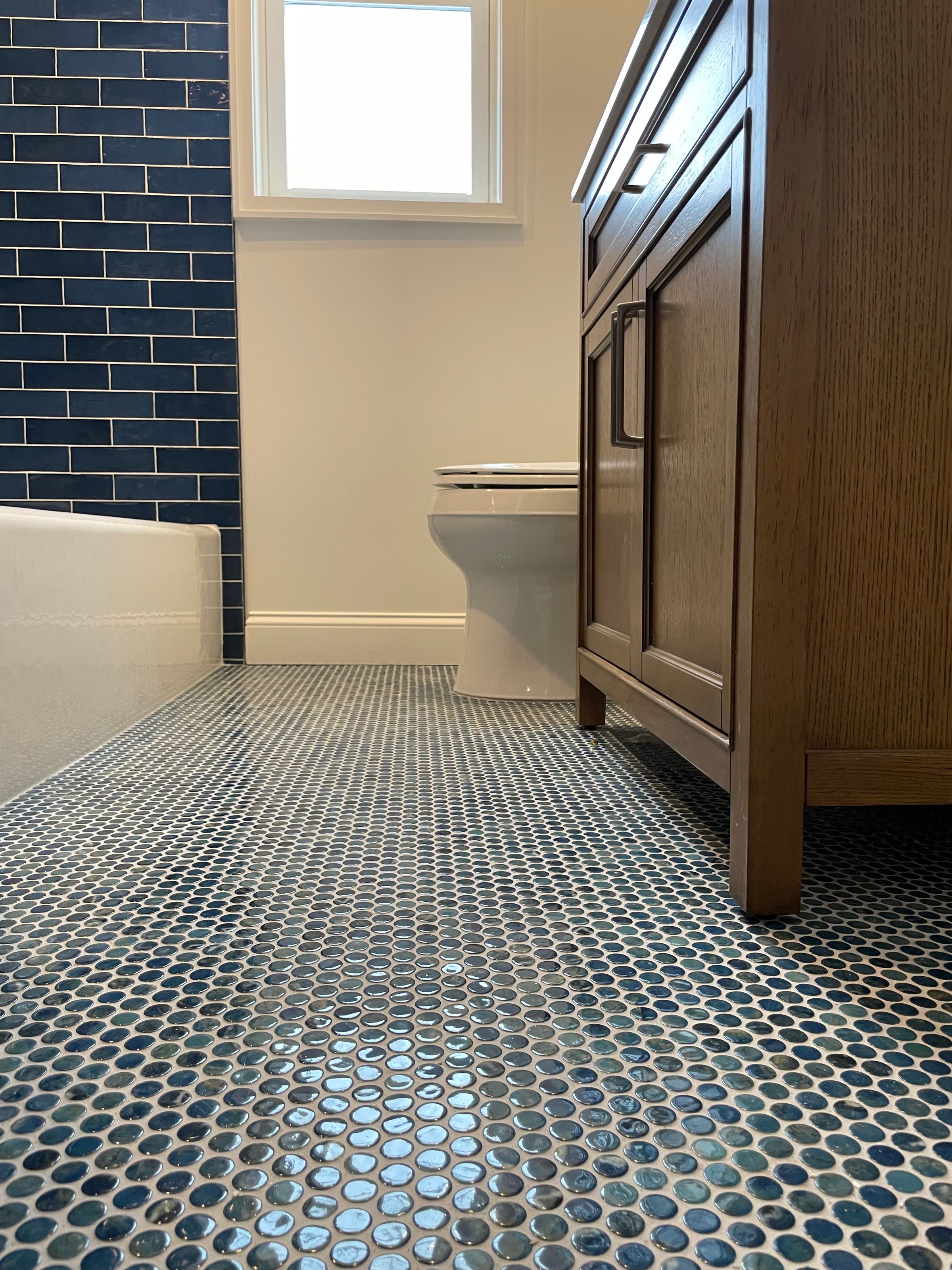 Bathroom Tile Flooring & Cabinetry