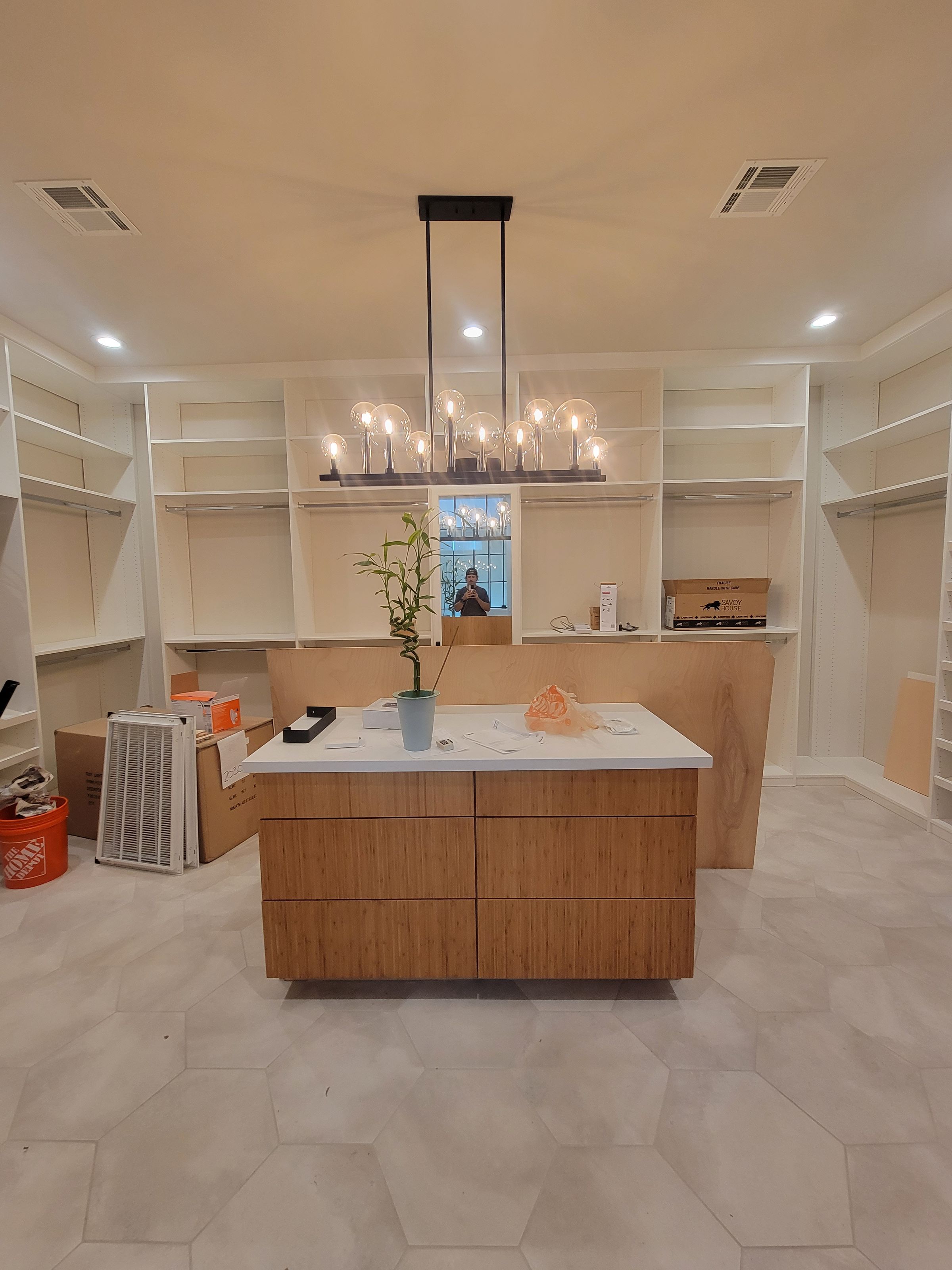 Updated closet lights.