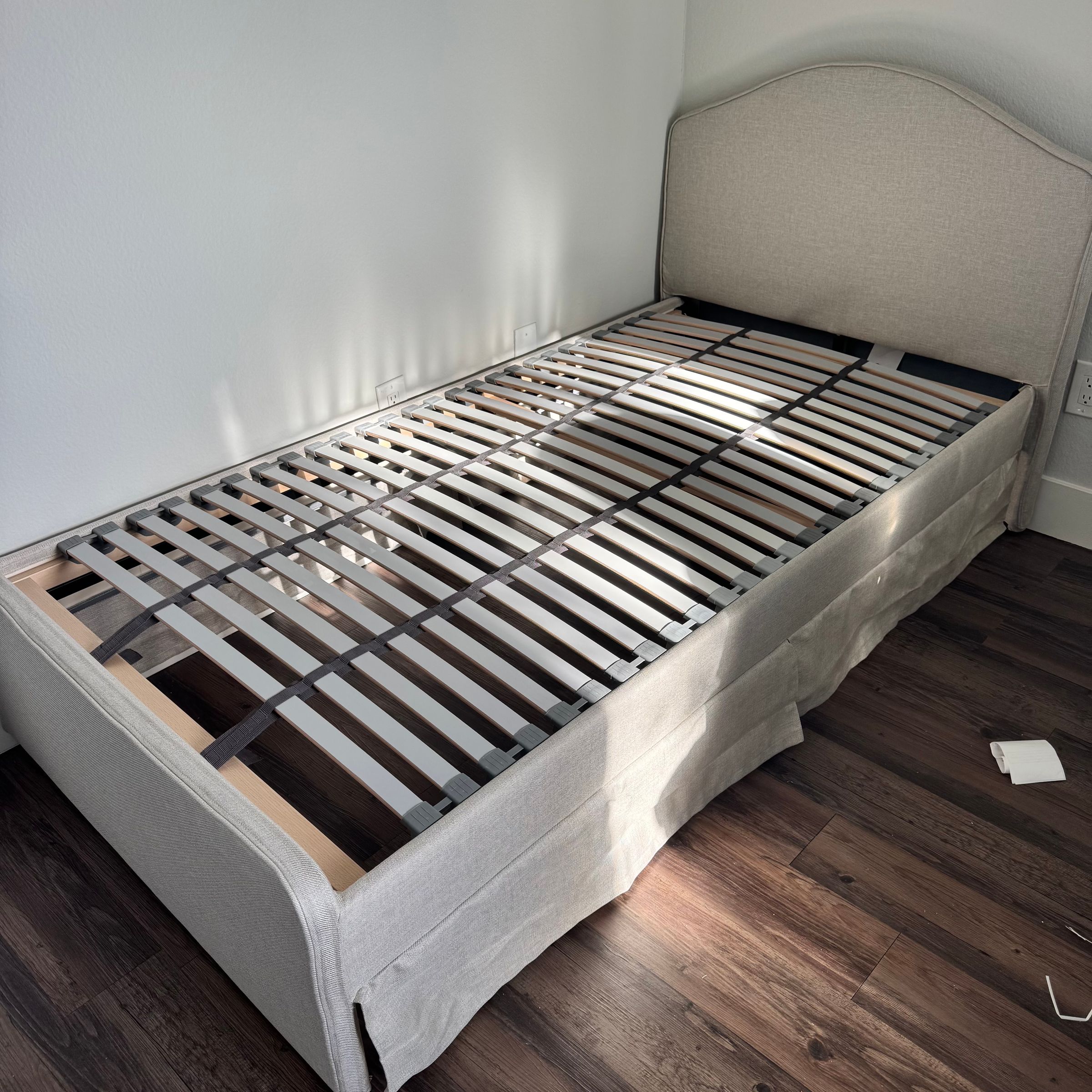 Fabric Upholstered Bed Frame Assembly