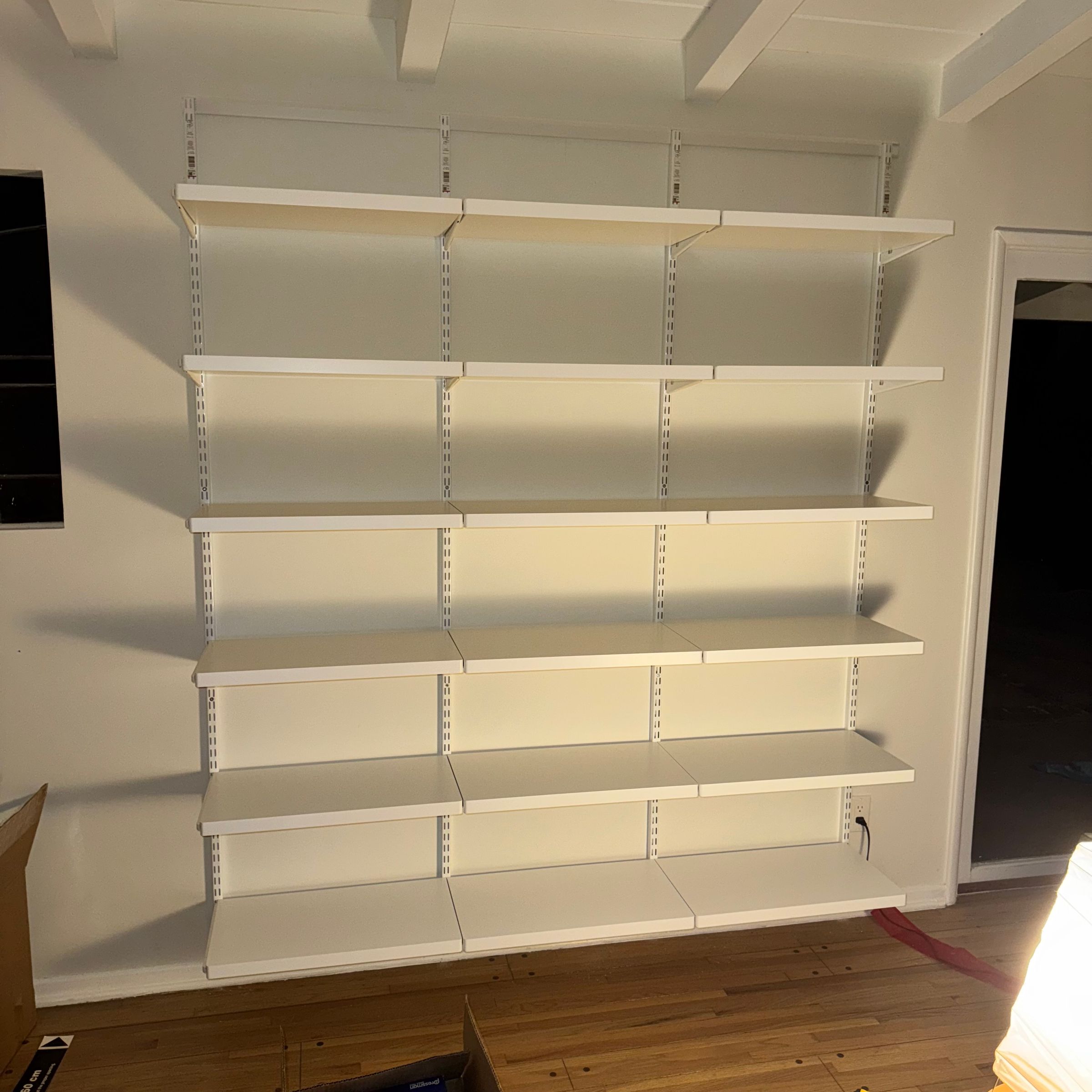 White Closet Shelving Assembly