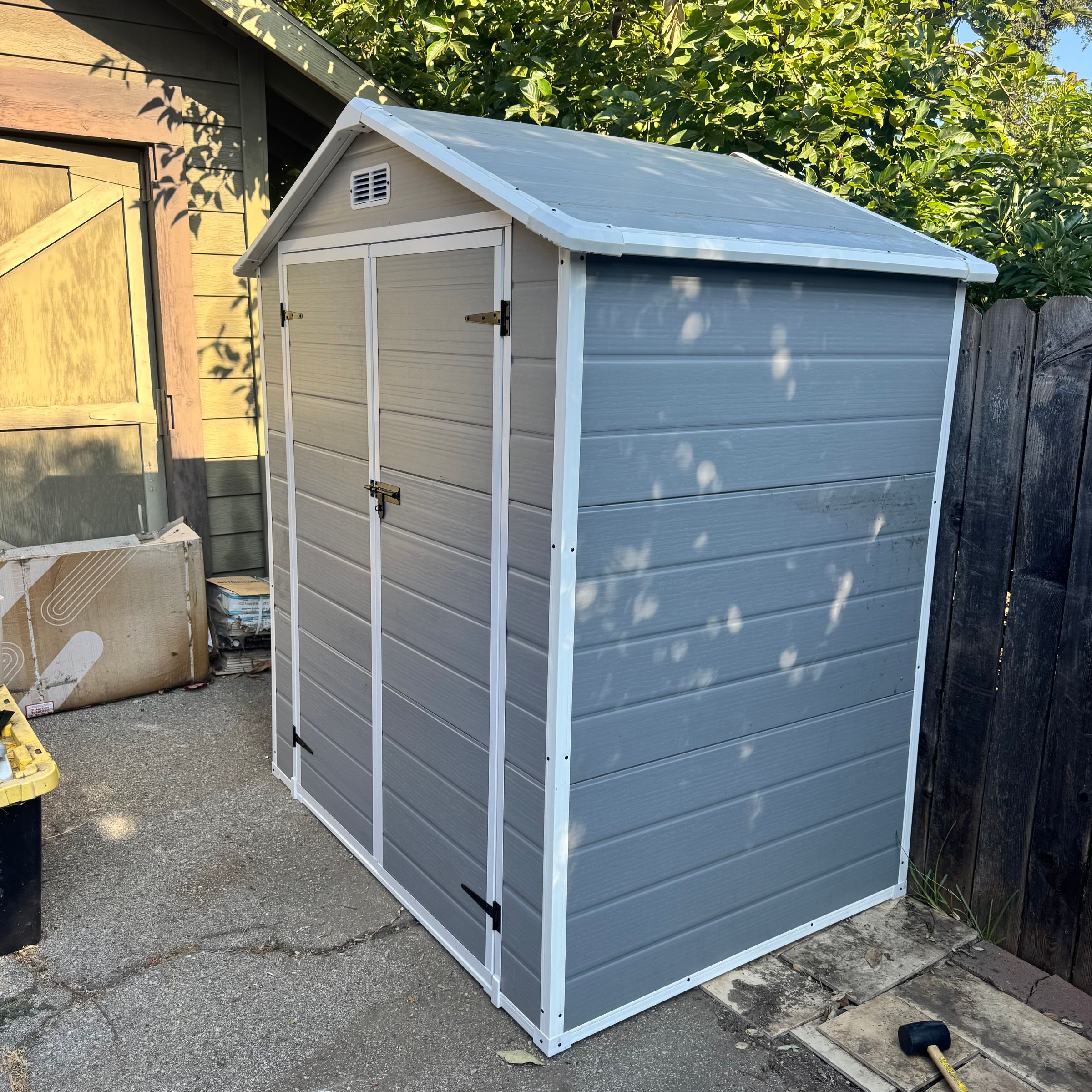 Compact Outdoor Storage Shed Assembly