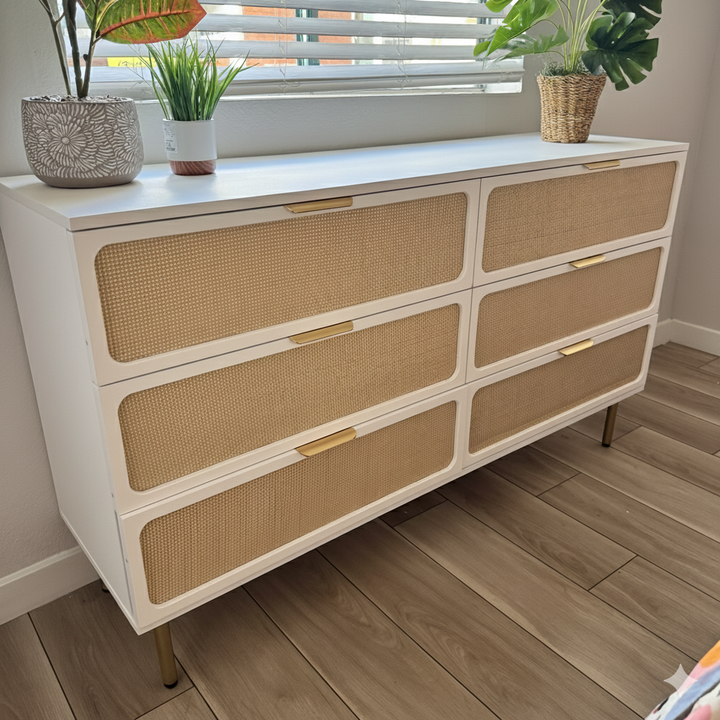 Rattan Dresser Assembly