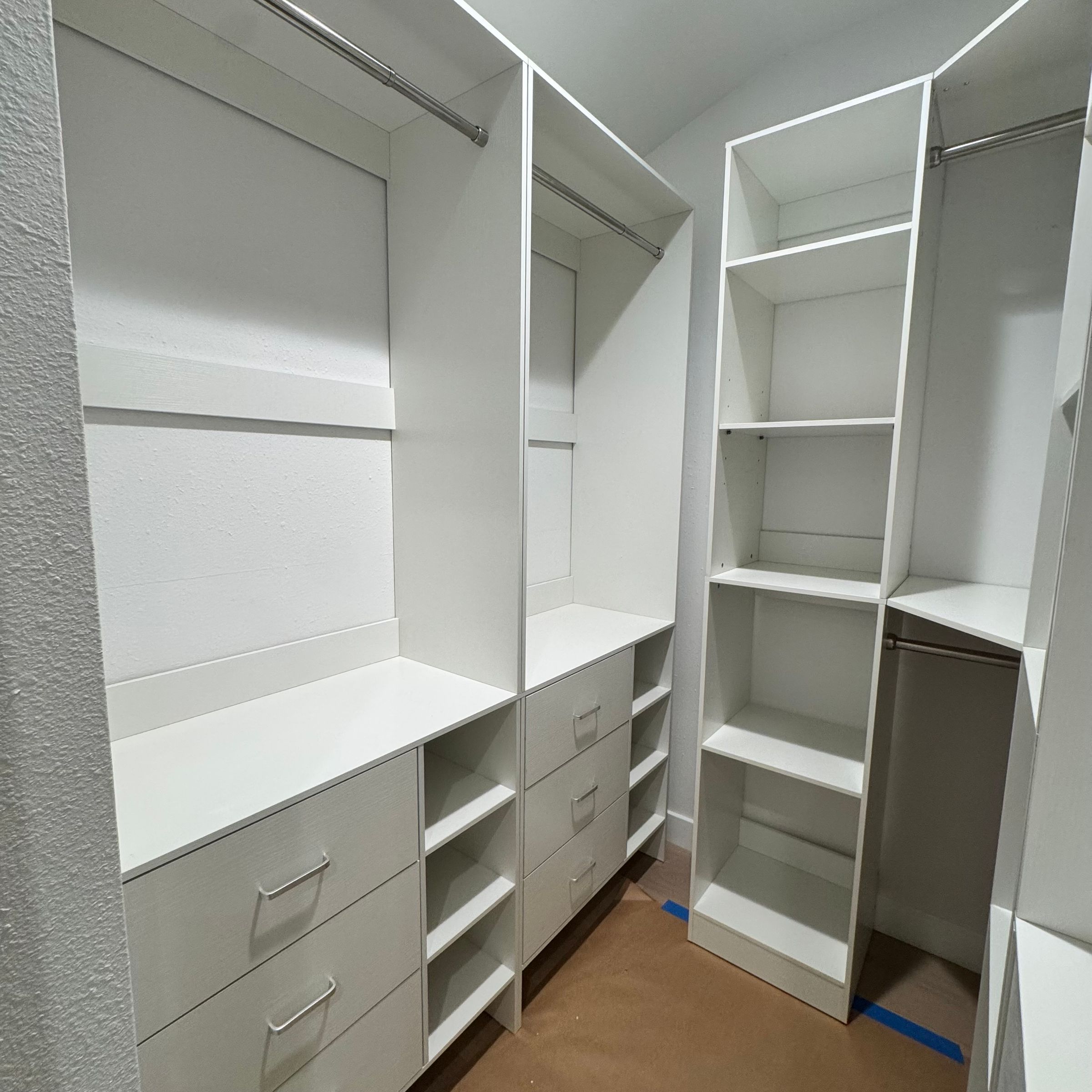 Custom Closet with Drawers Assembly