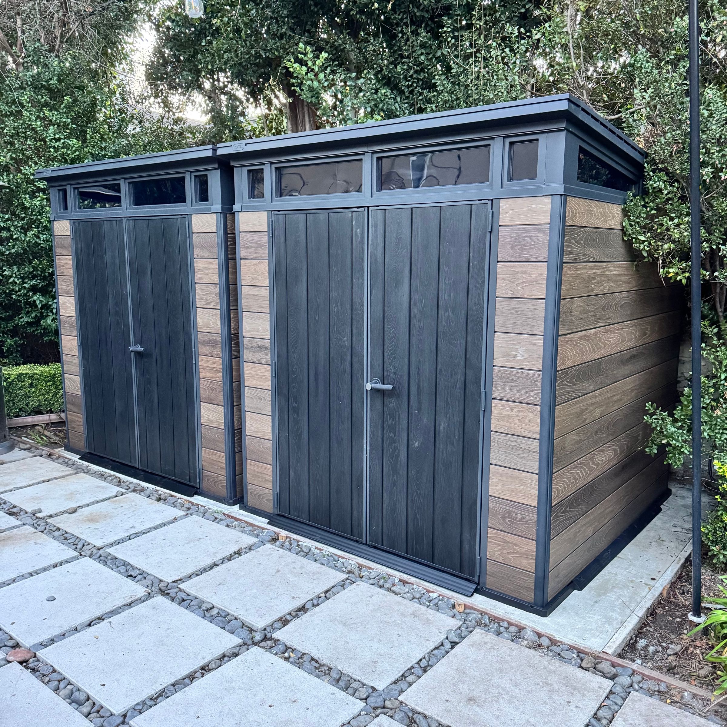 Large Double-Door Storage Shed Installation