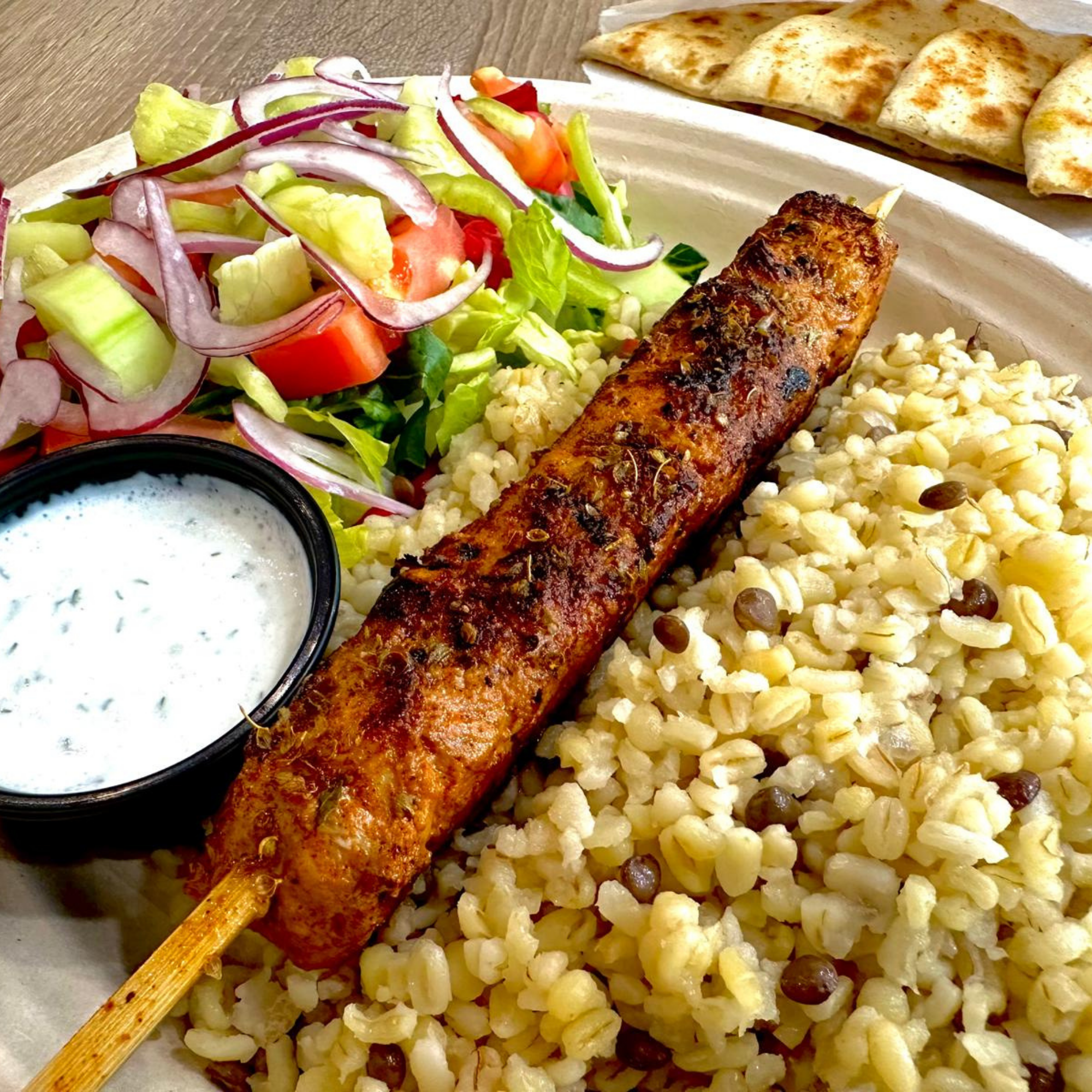 Chicken skewer bowl