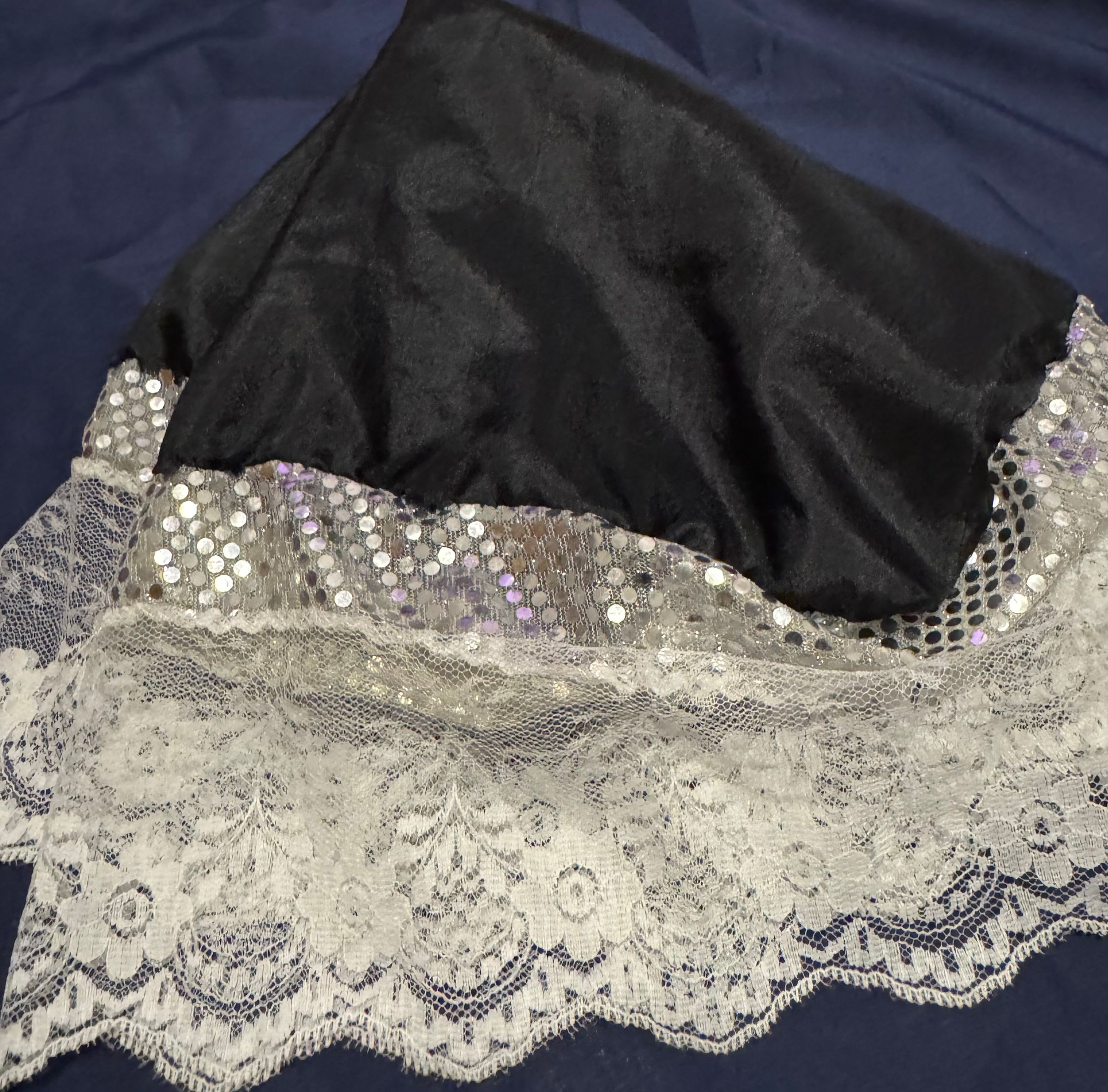 Black/White And Sequin Scarf