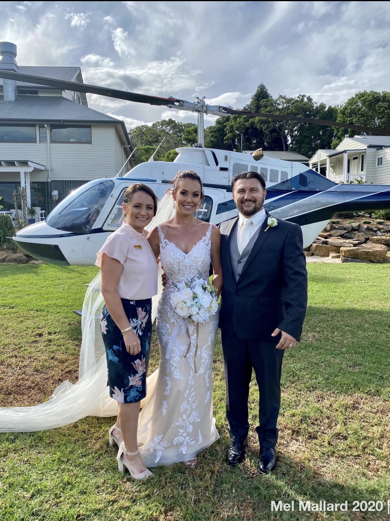 "Helicopter Arrival" Rearne & Jason, Hampton Estate Wines