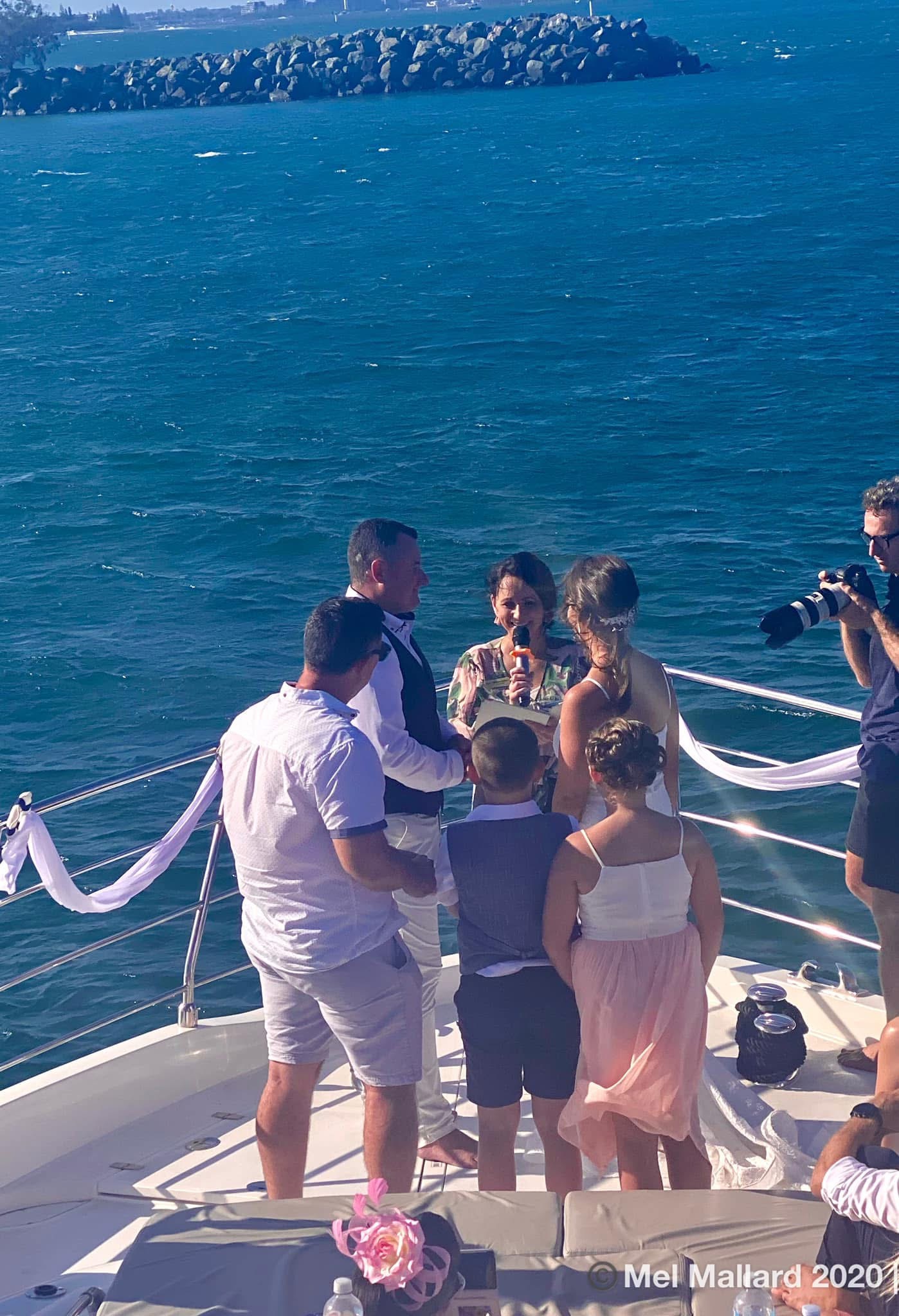 Darren & Erin onboard Yacht in Broadwater GC