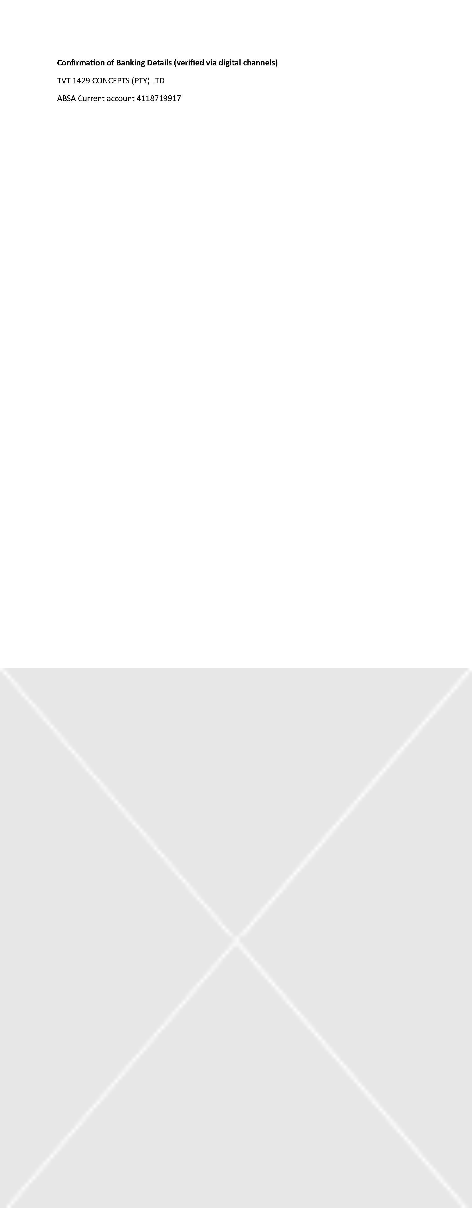 TVT 1429 Concepts -Banking Details