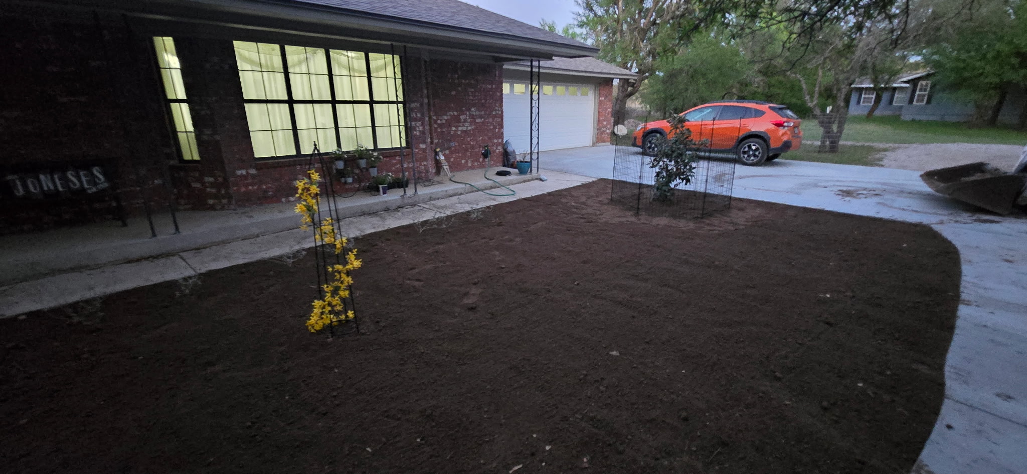 Completed yard grading and ground preparation for landscaping