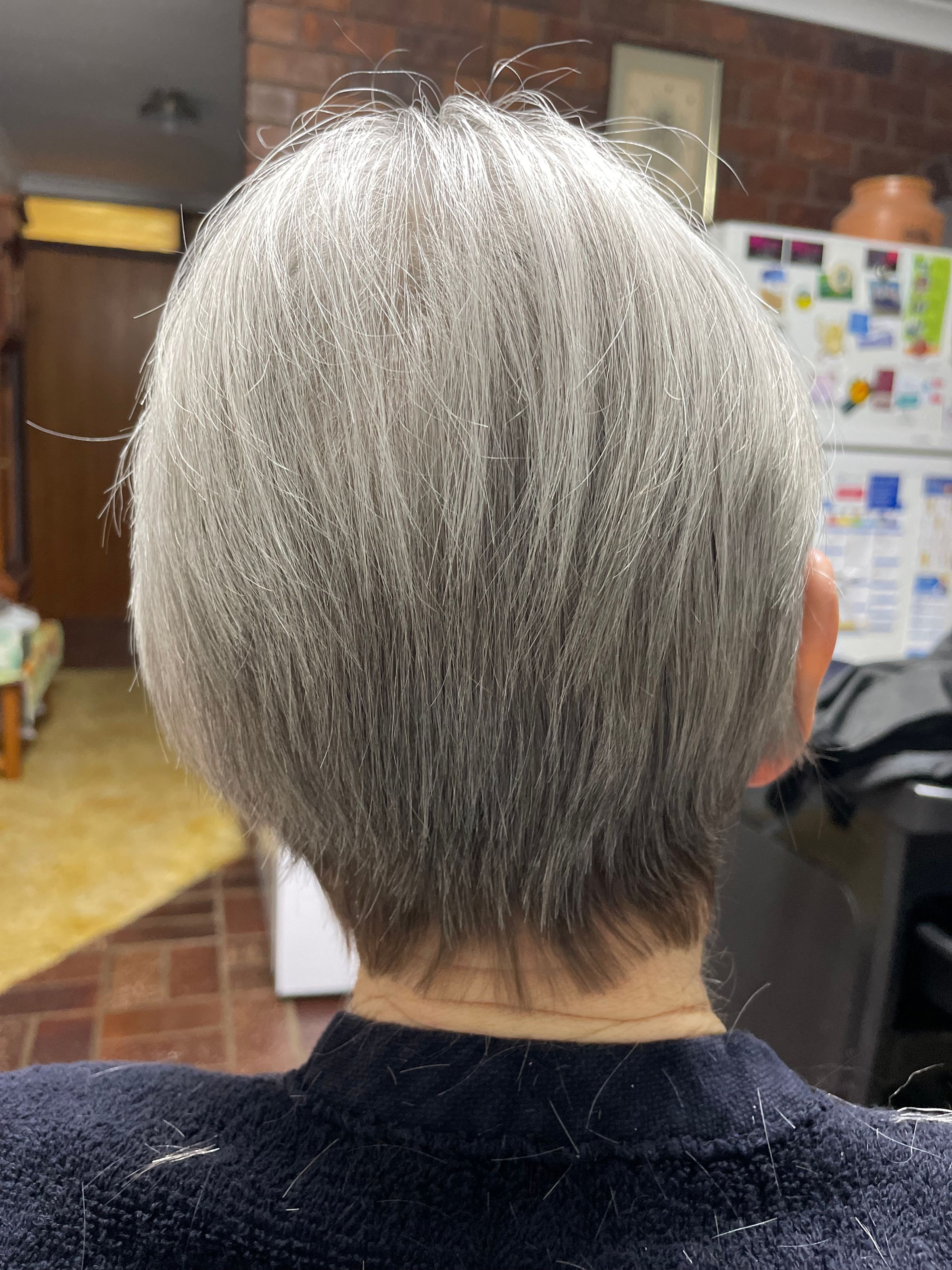 Express haircut at home, haircut at home, short grey hair cut, Mobile hairdresser, hairdresser who comes to you, hair cut, short hair, Hervey Bay hairdresser
