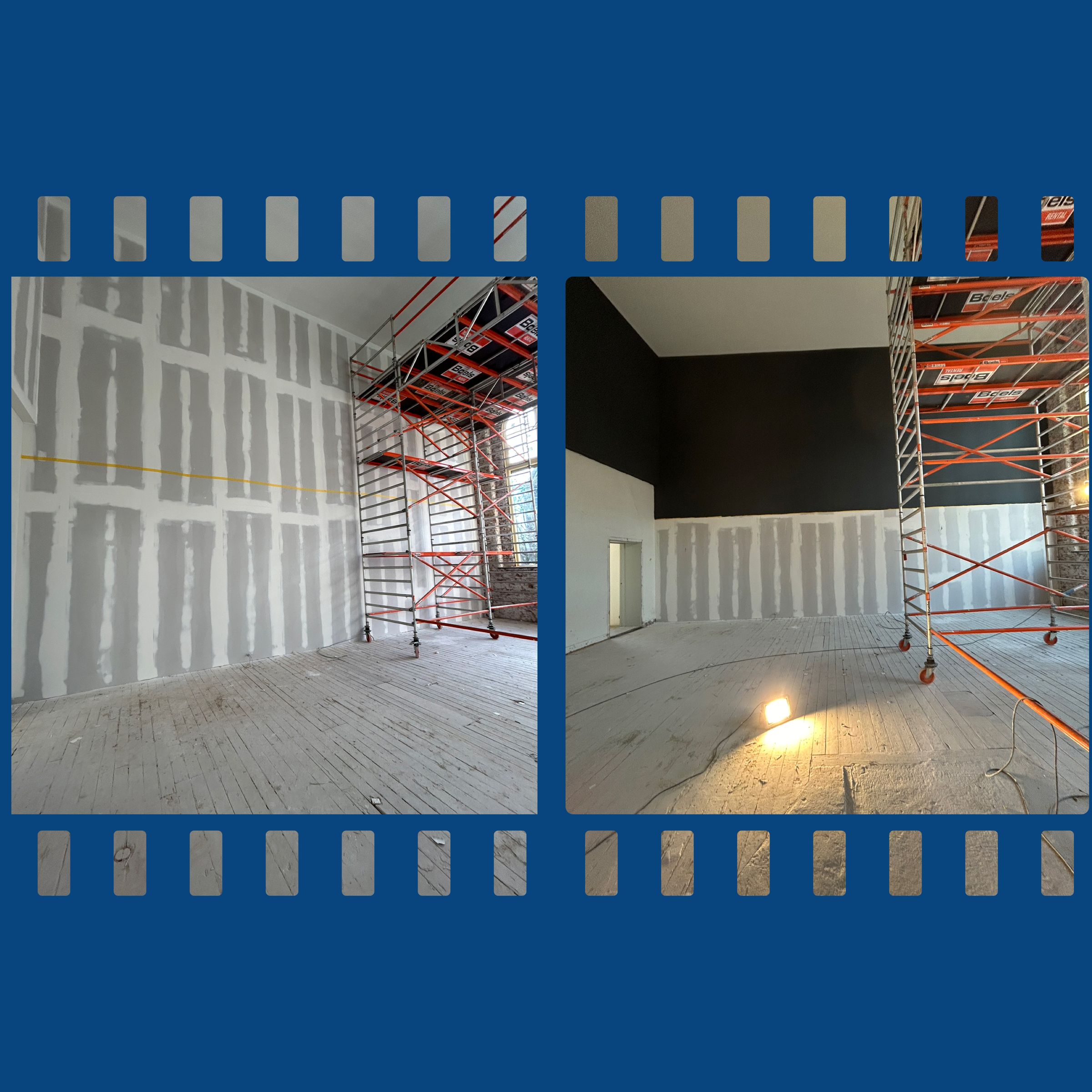 painting delft library two walls black