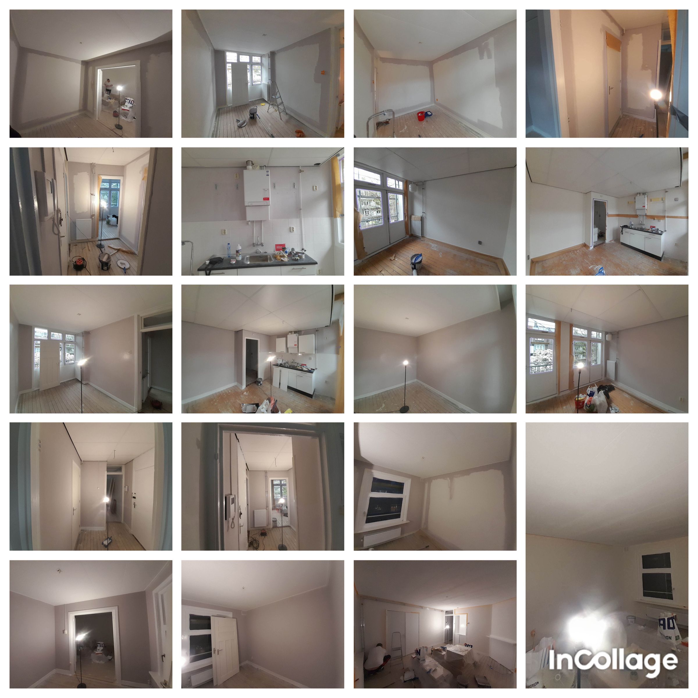 Quick apartment refresh painting the whole house in one salmon color plus white plinths