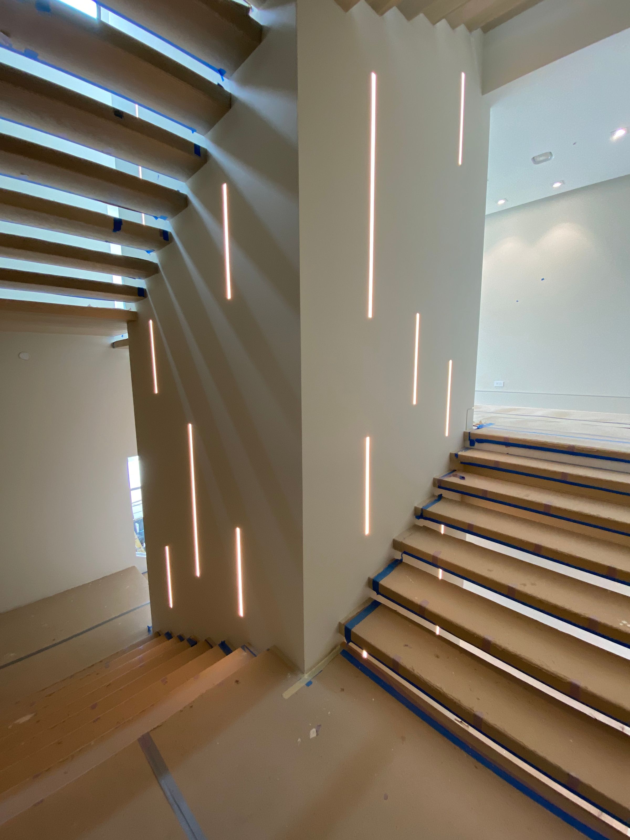 Custom Linear LED Staircase Lighting Installation