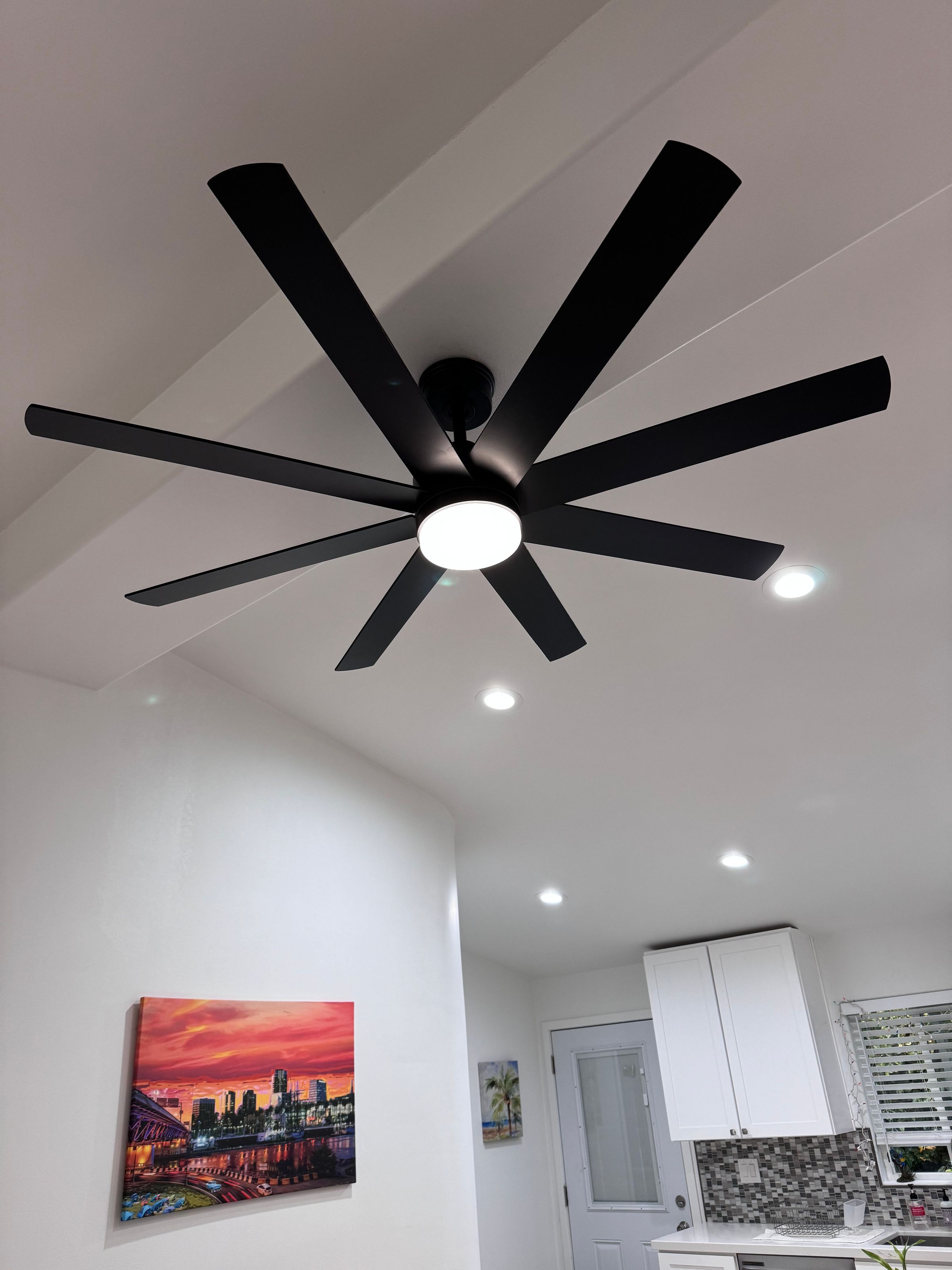 Modern Ceiling Fan with LED Light Installation