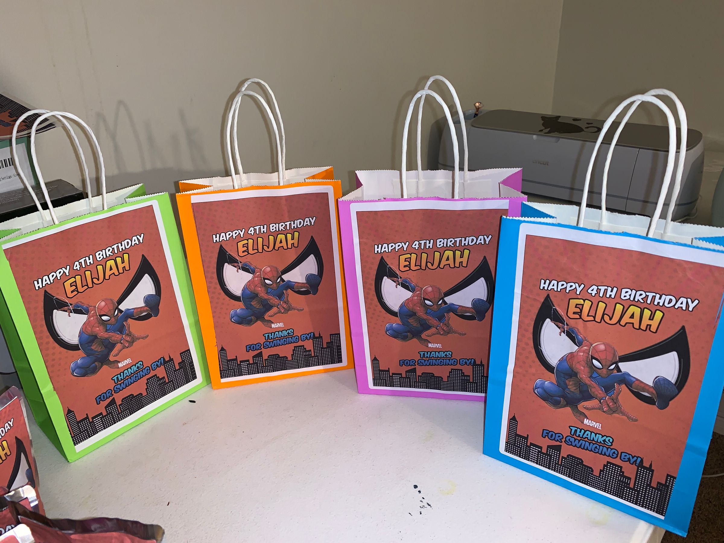 Spider man  birthday gift bag 