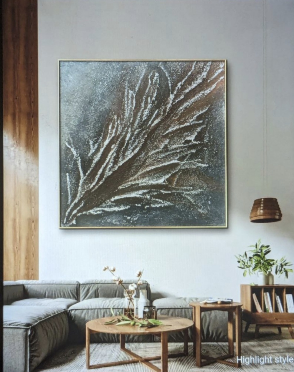 Nature inspired wall art – textured tree painting for interiors