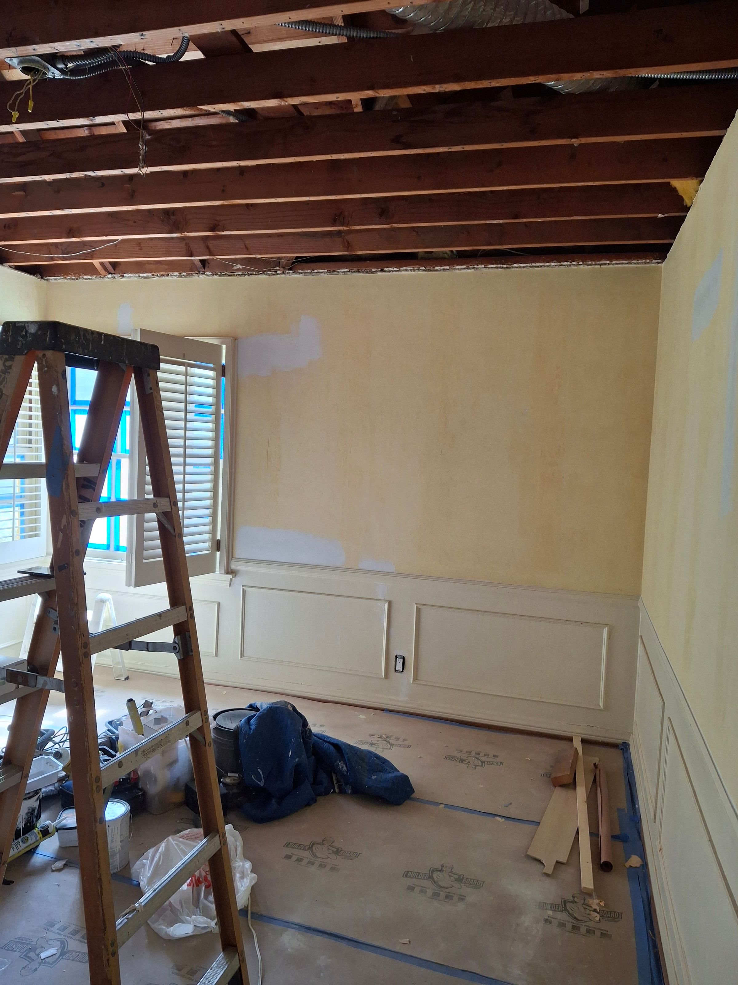 Home renovation in progress – wall repair and ceiling prep, Los Angeles County