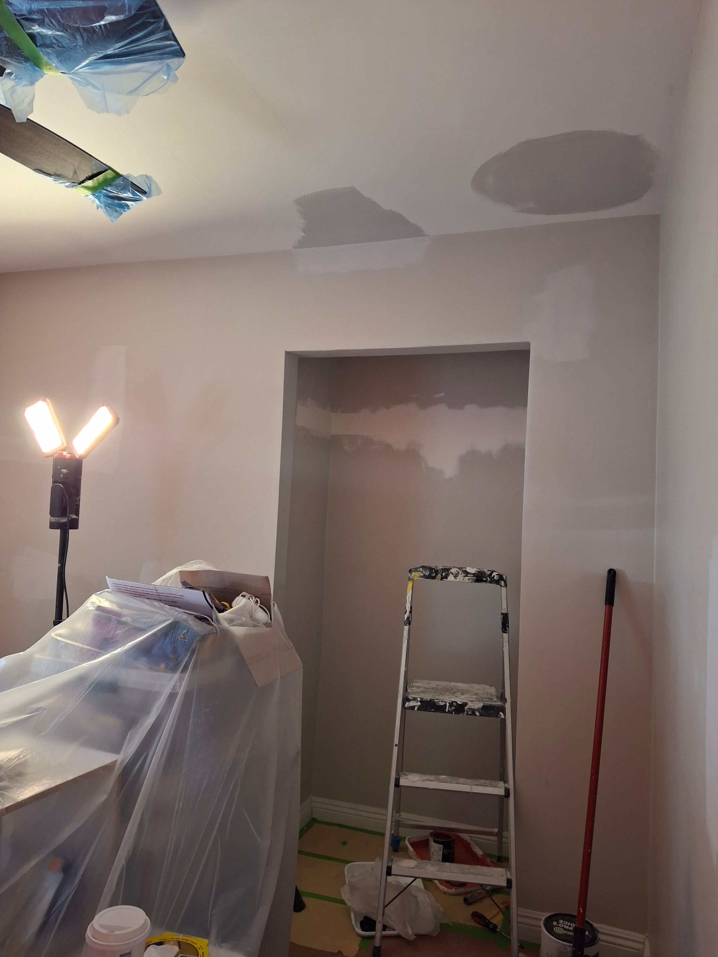 Ceiling patching and interior wall prep – home painting Los Angeles County