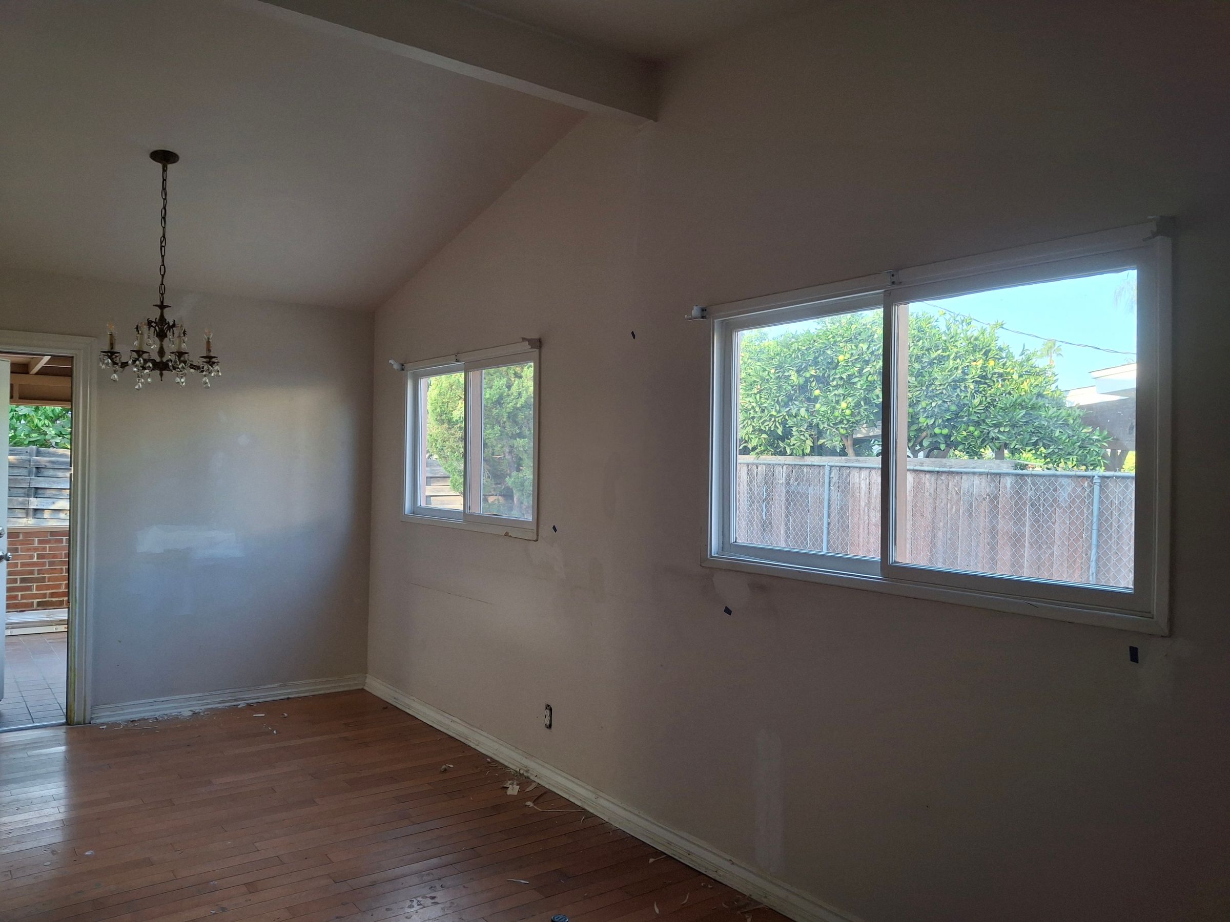 Before – interior painting prep, living room, Los Angeles CA