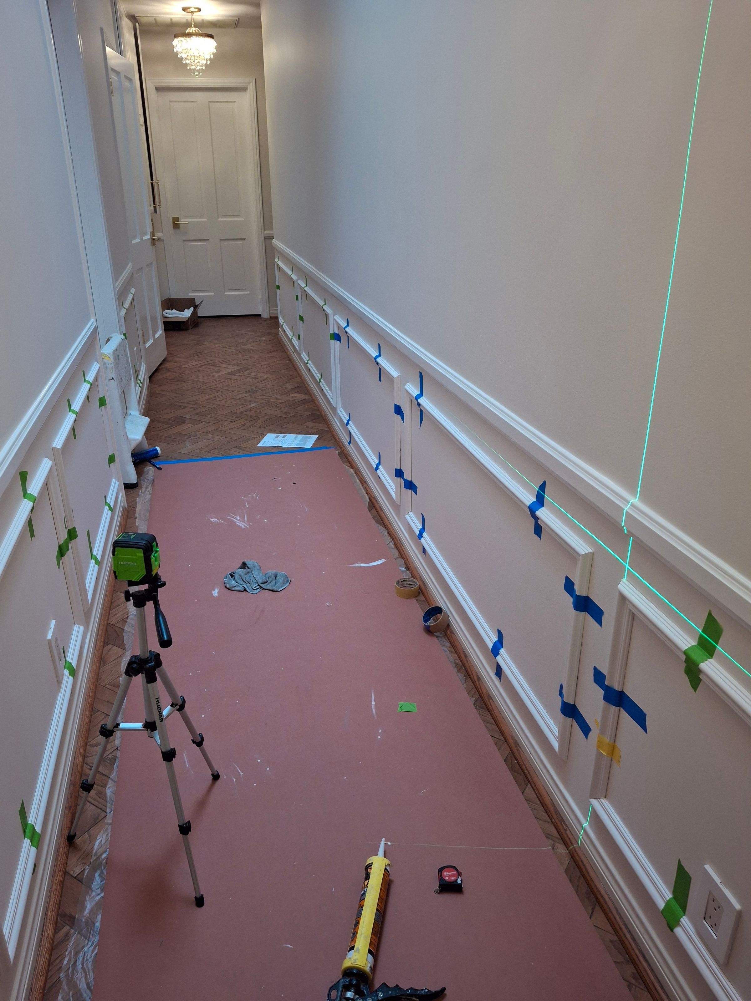 Wall panel installation – decorative molding prep work, Los Angeles County