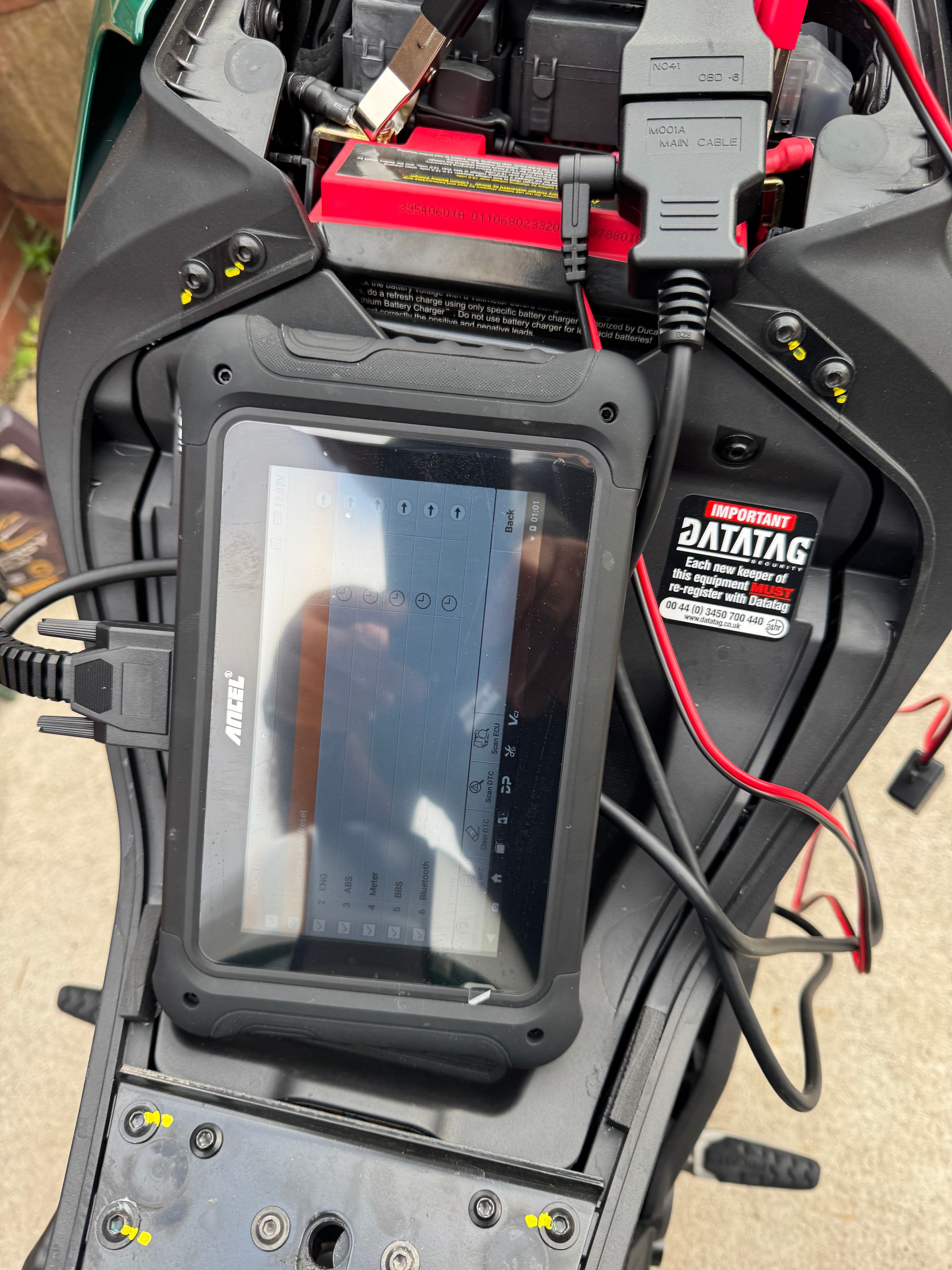 Ducati motorcycycle service light reset after service