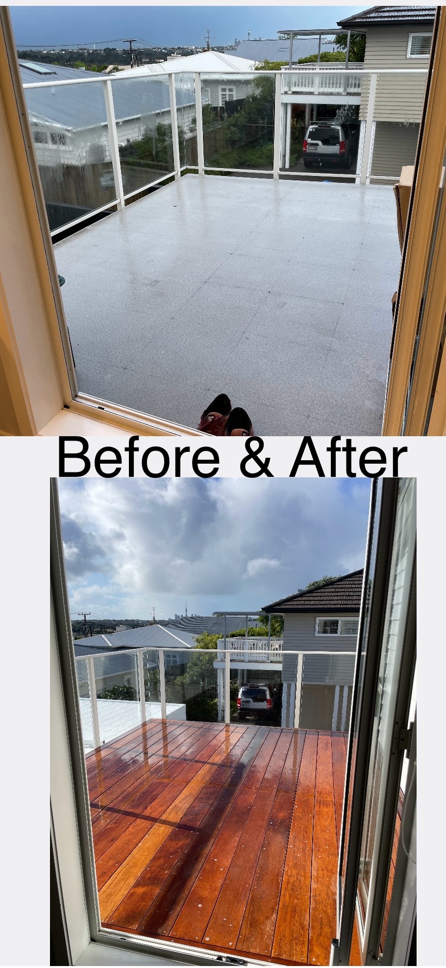 floating kwila deck in Point Chev 