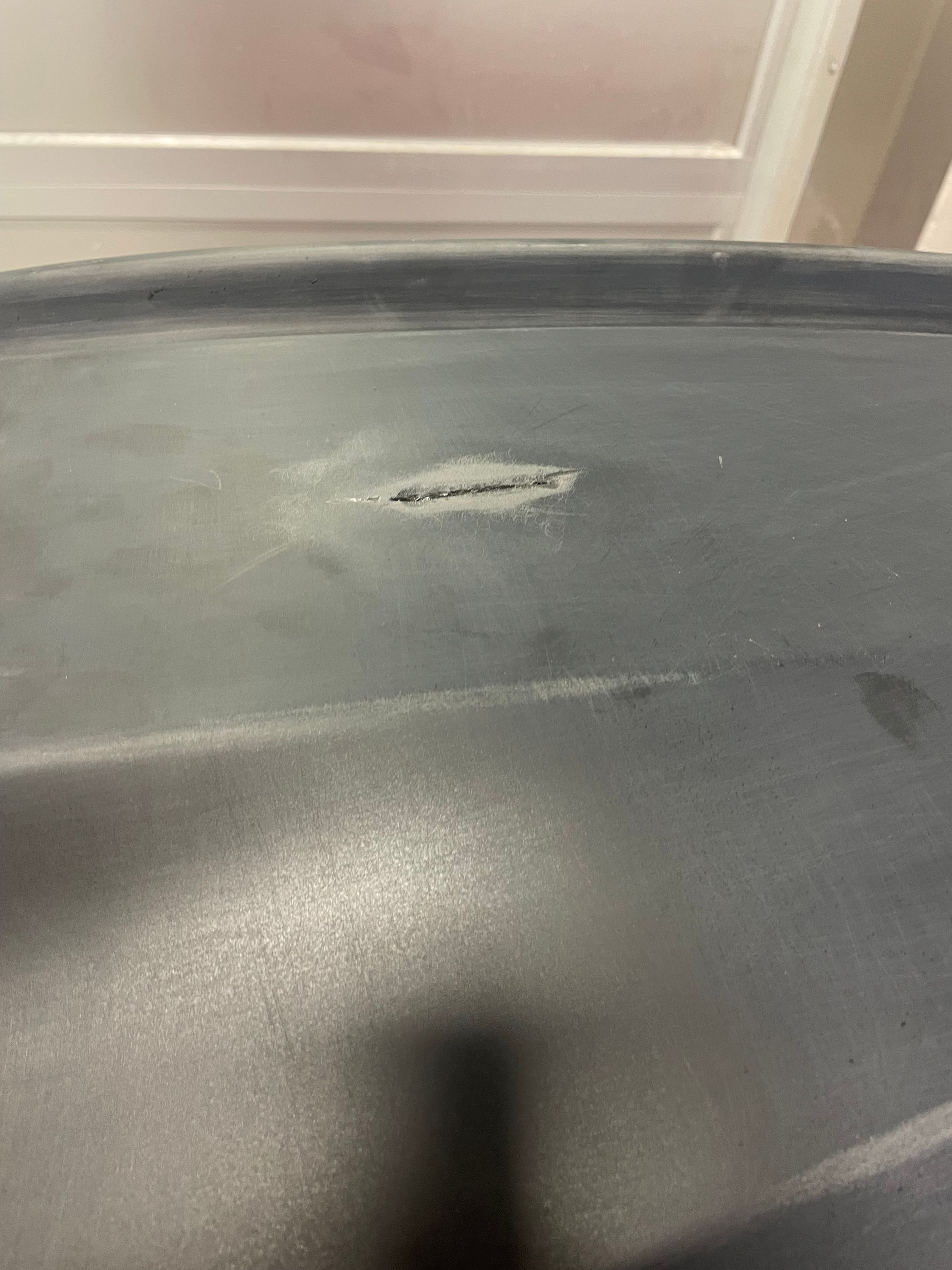 Plastic Bumper with a cut all the way through to the other side