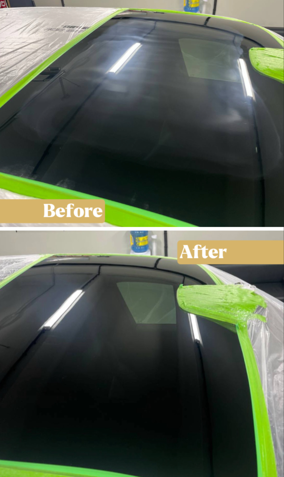 Sunroof glass restored to original clarity.