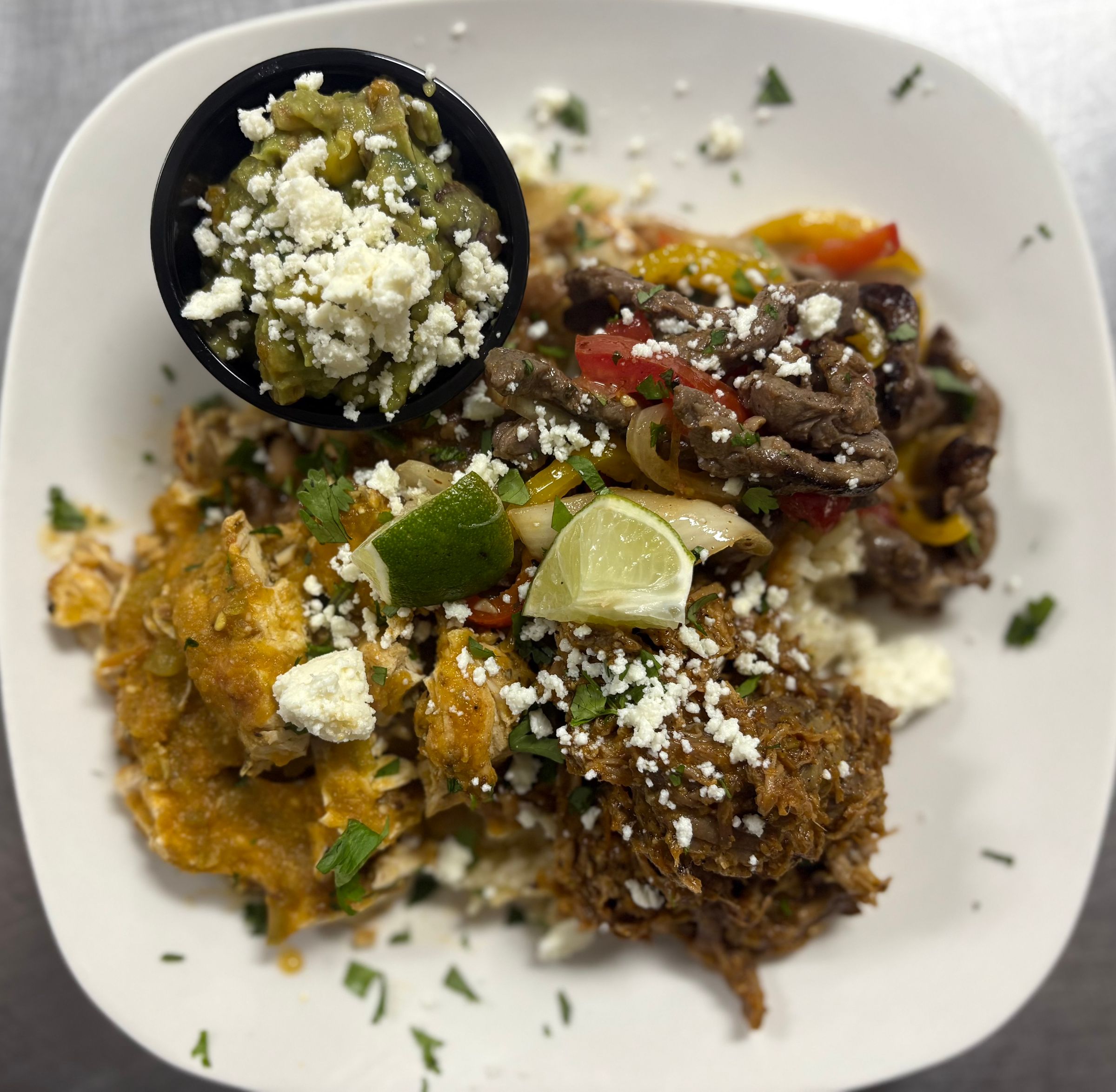Steak & Carnita Fajitas, & Green Chile Chicken